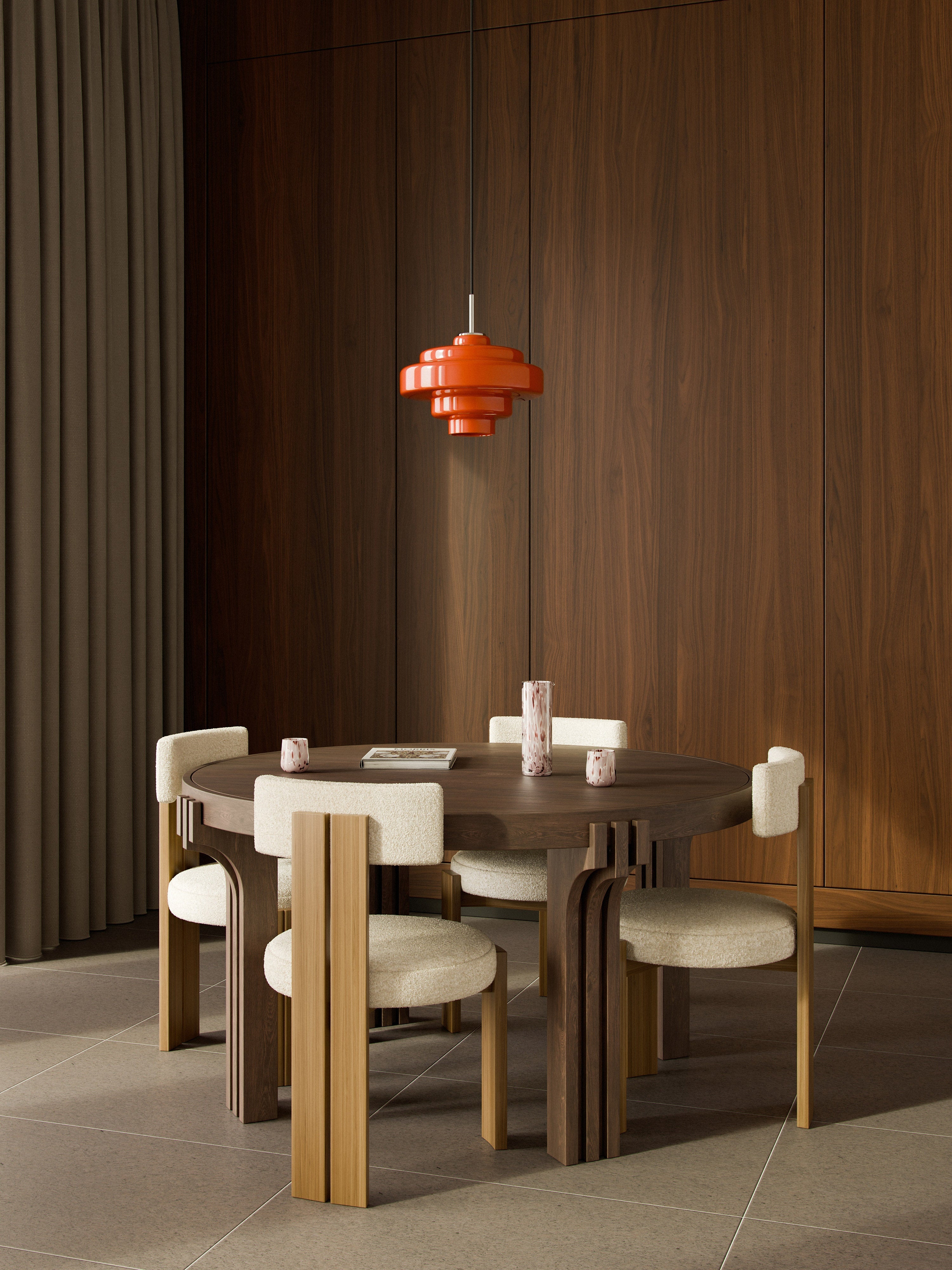 Nolan Round Oak Wood Dining Table, in various sizes
