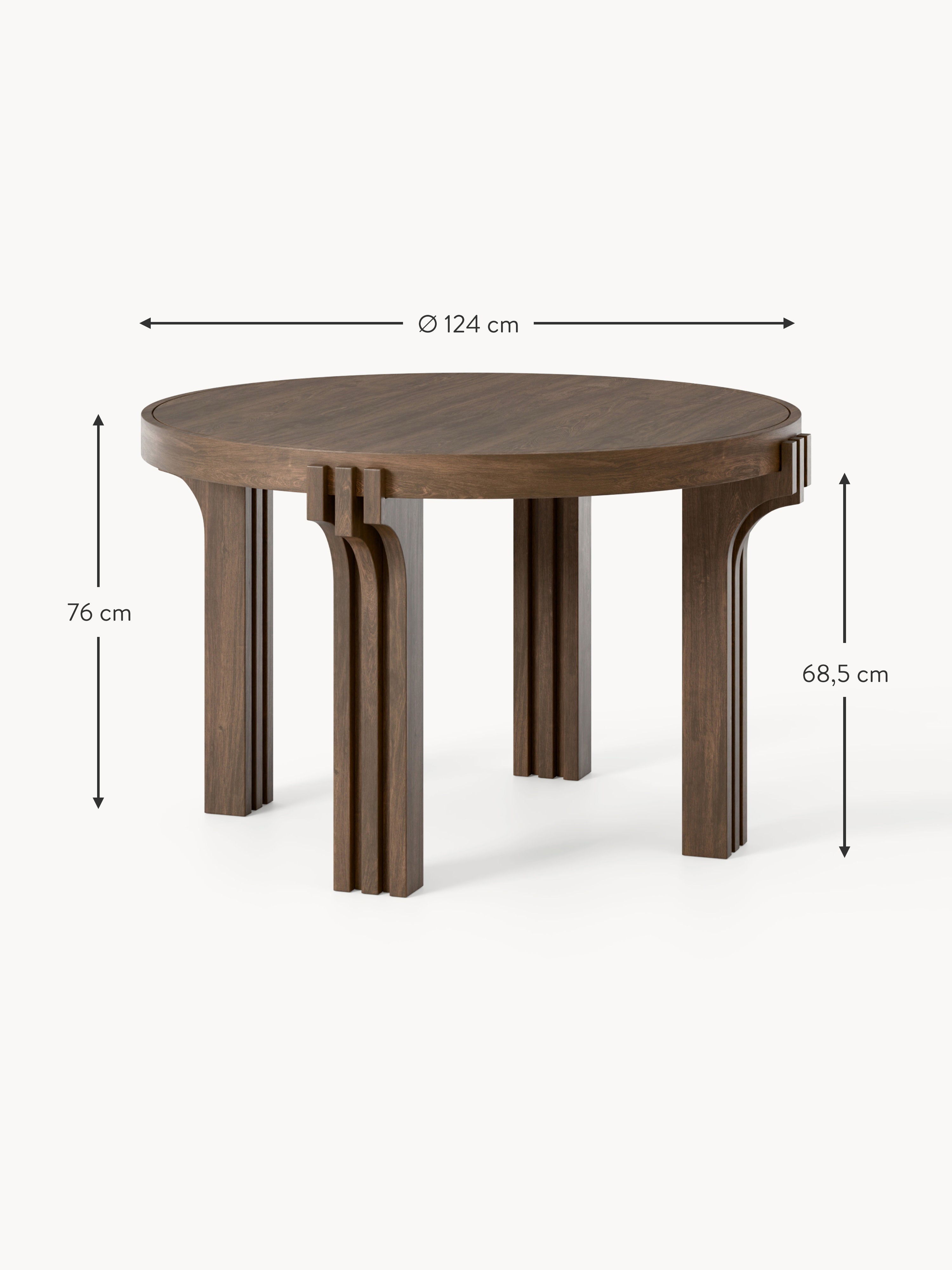 Nolan Round Oak Wood Dining Table, in various sizes