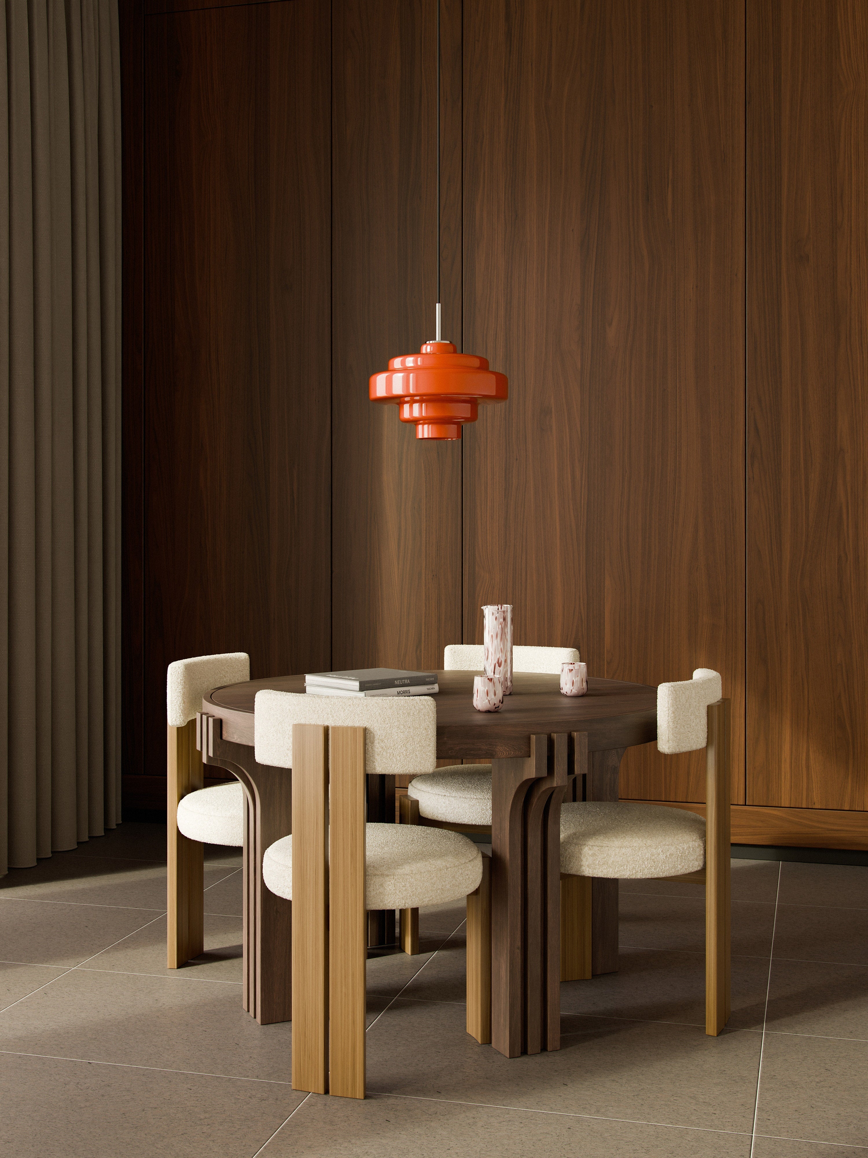 Nolan Round Oak Wood Dining Table, in various sizes
