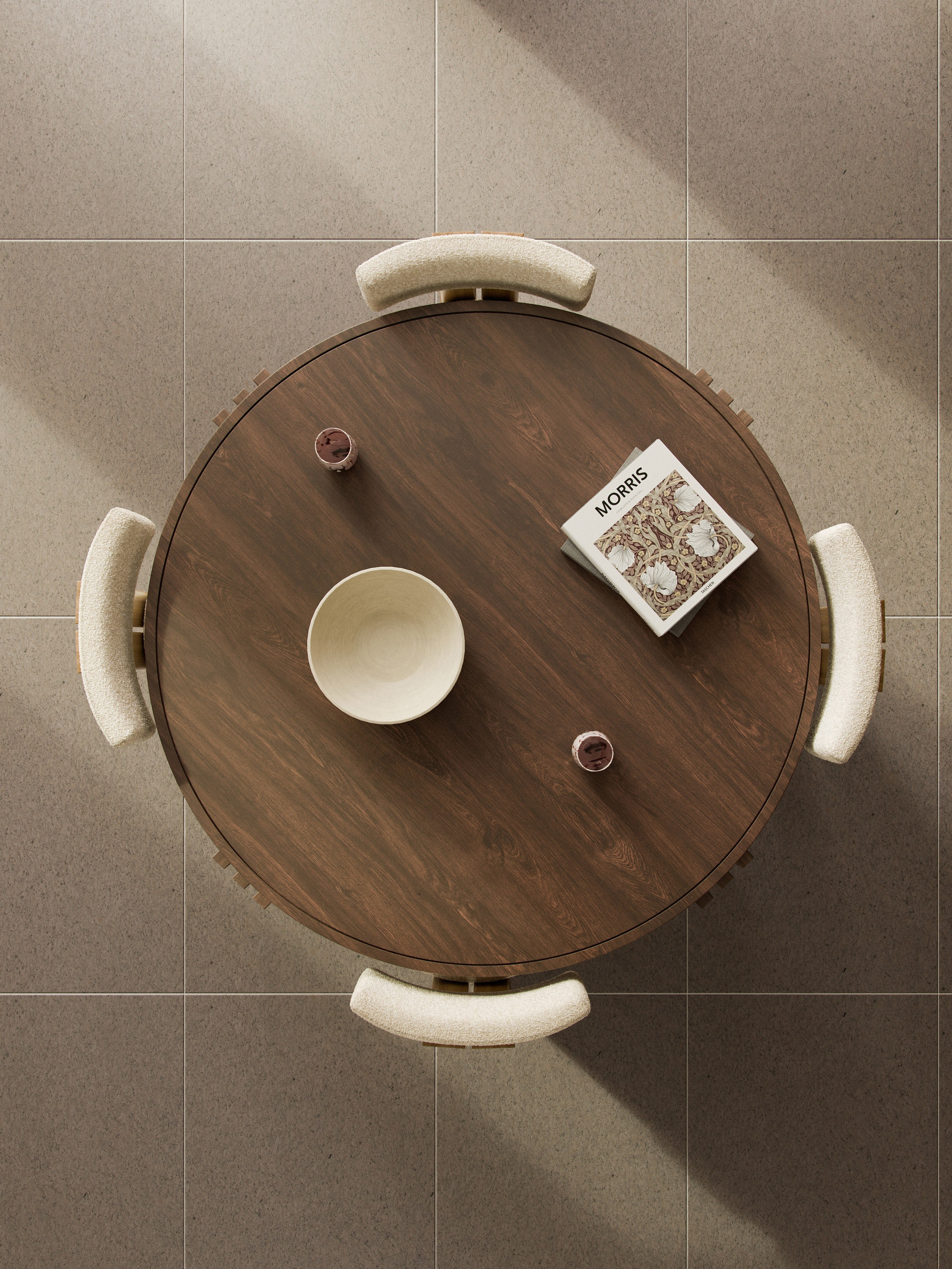 Nolan Round Oak Wood Dining Table, in various sizes