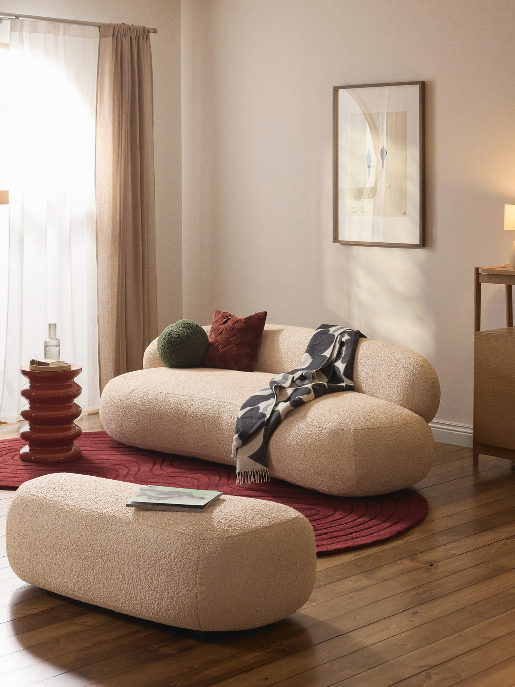 Alba Bouclé XL Ottoman