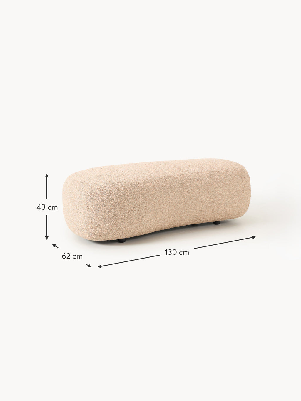 Alba Bouclé XL Ottoman