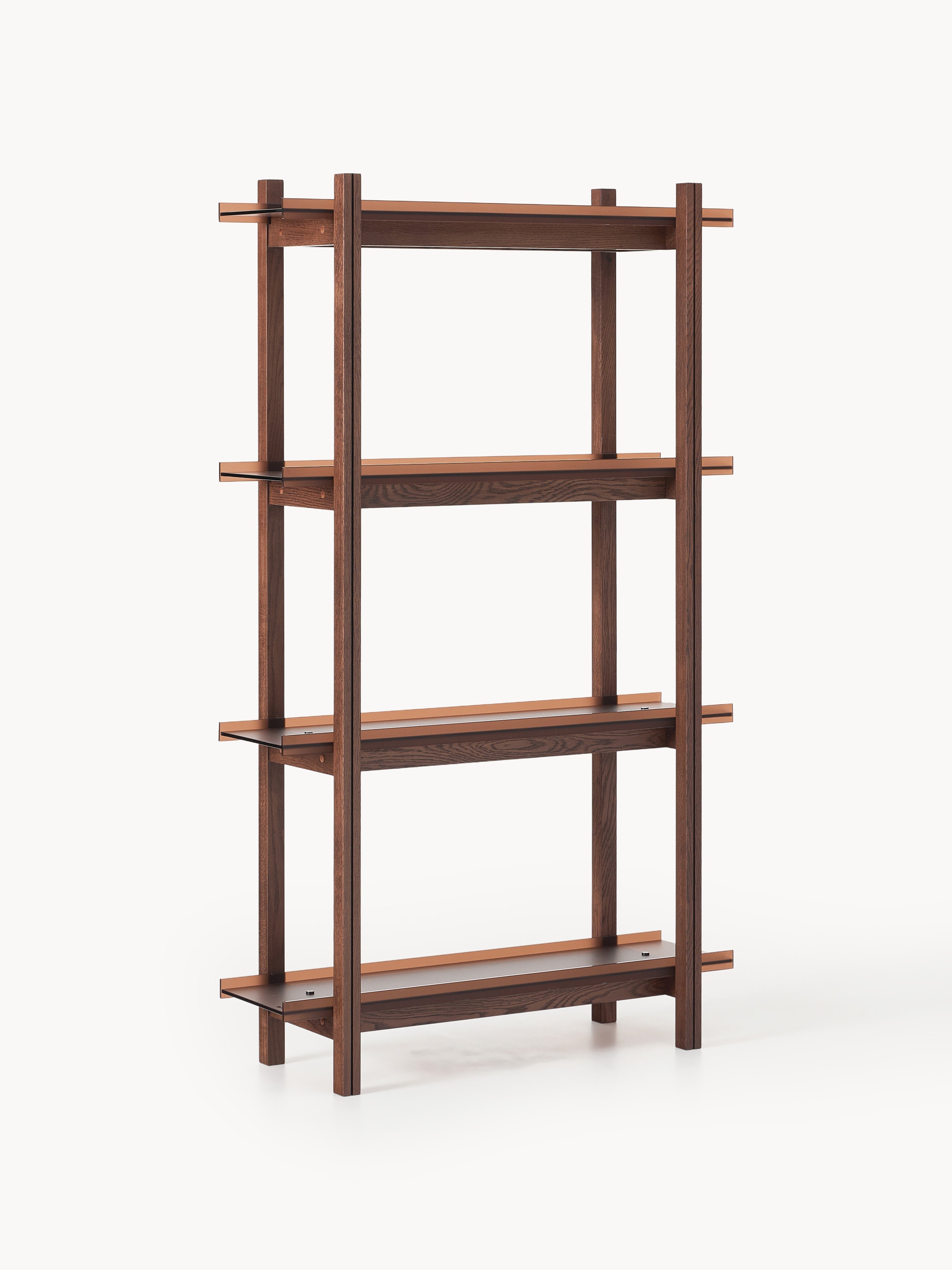 Gallery image 1 - Large Oak Shelving Unit Alex with Glass Shelves