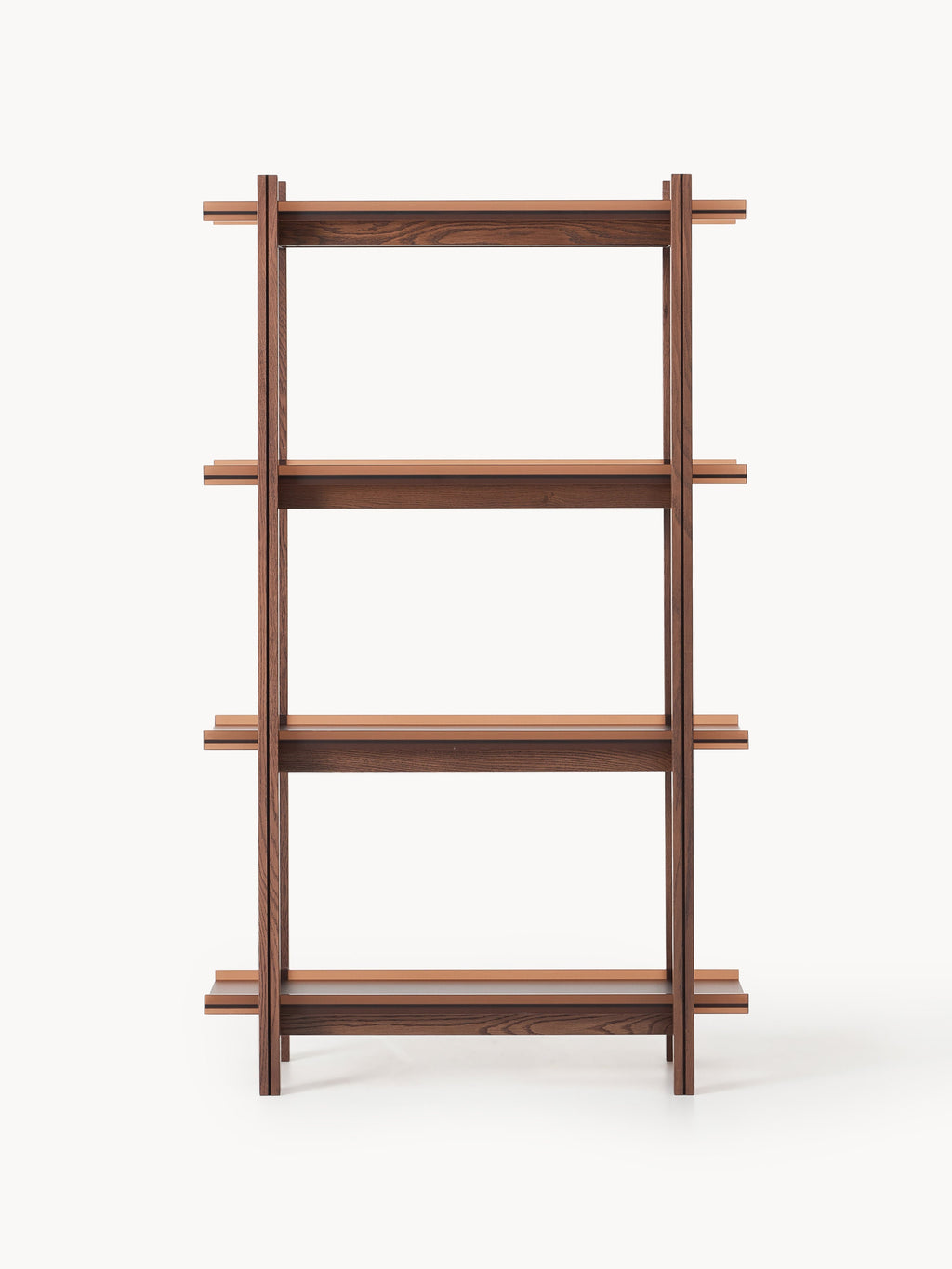 Alex Large Oak Shelving Unit with Glass Shelves