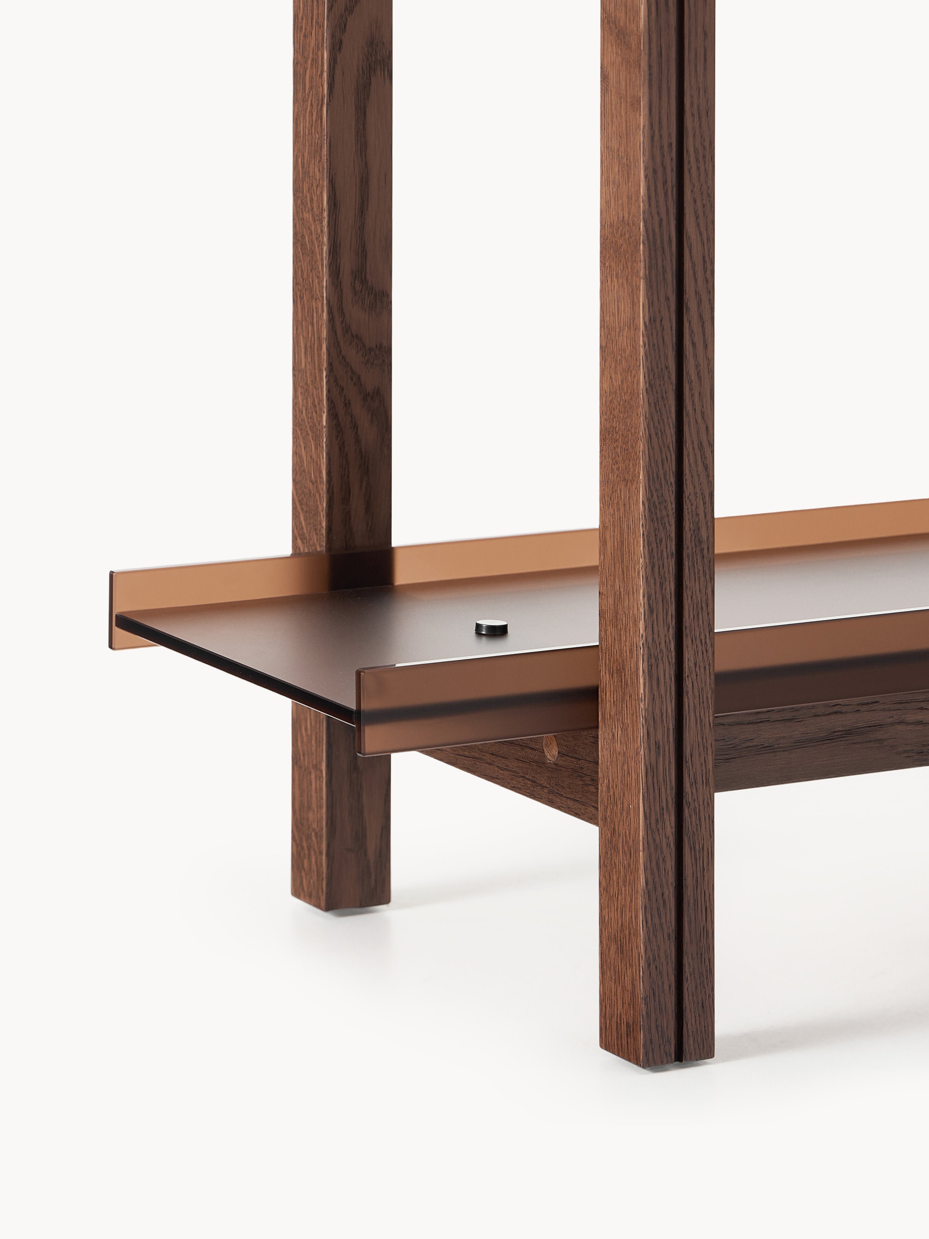 Alex Large Oak Shelving Unit with Glass Shelves