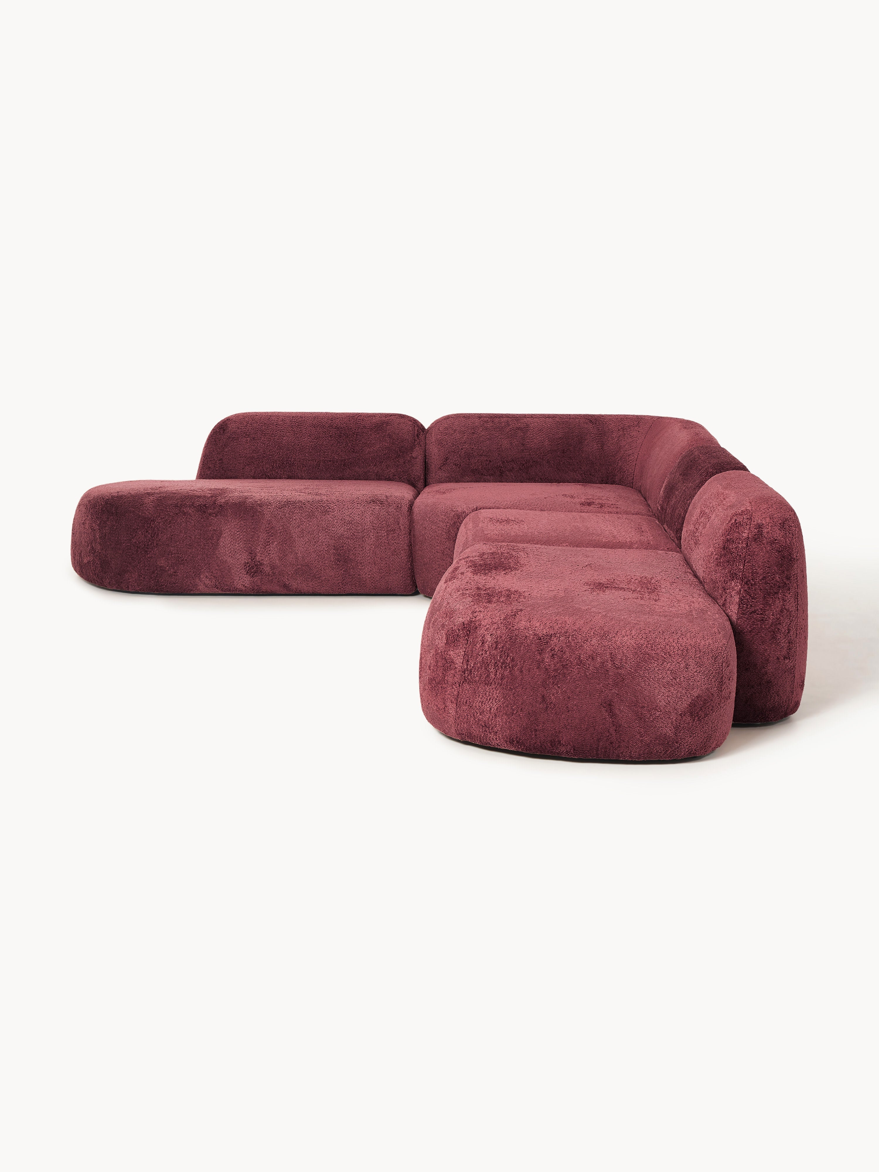 Wolke XL Modular Teddy Bouclé Corner Sofa with Chaise Ends