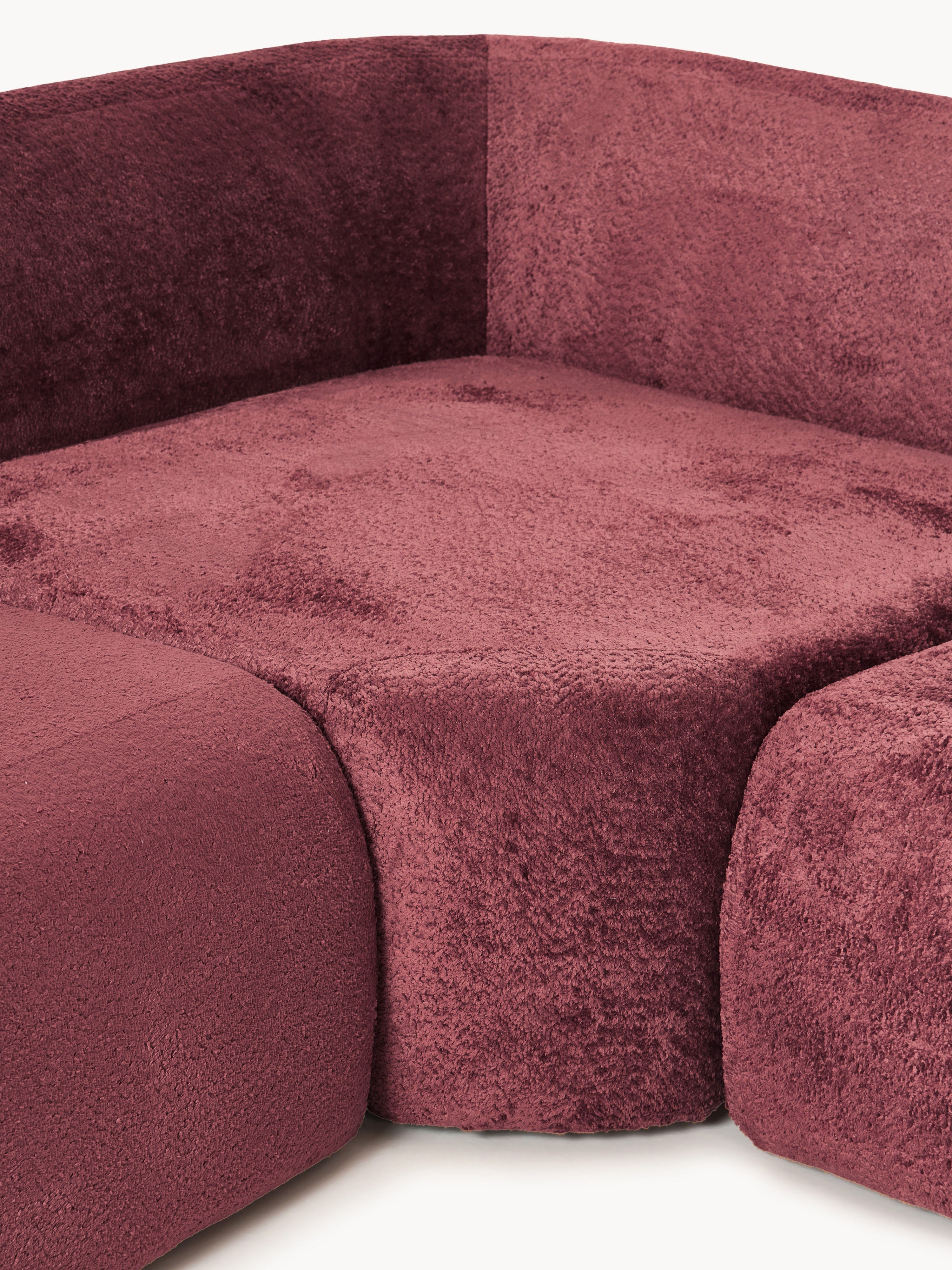 Wolke XL Modular Teddy Bouclé Corner Sofa with Chaise Ends