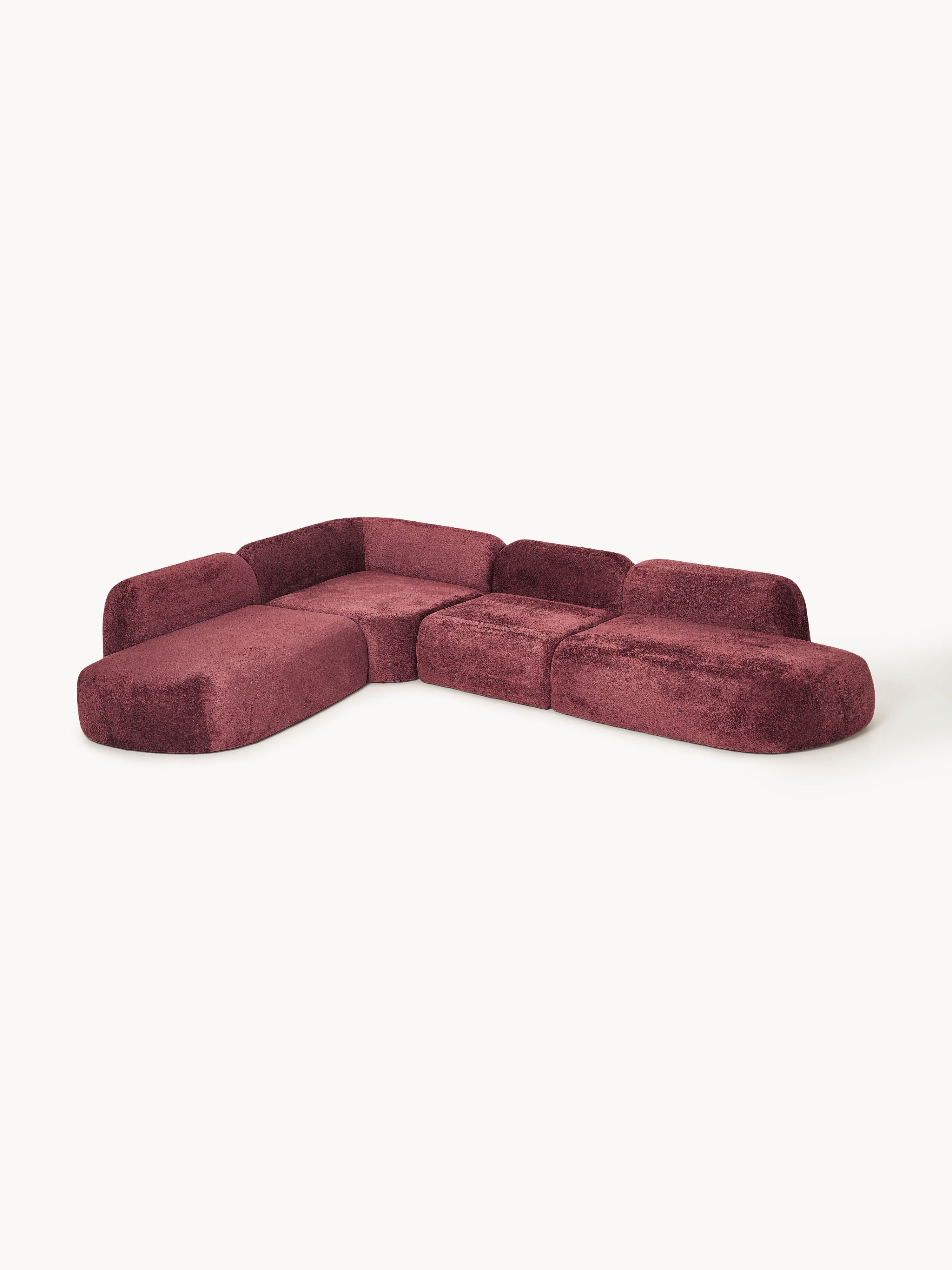 Wolke XL Modular Teddy Bouclé Corner Sofa with Chaise Ends