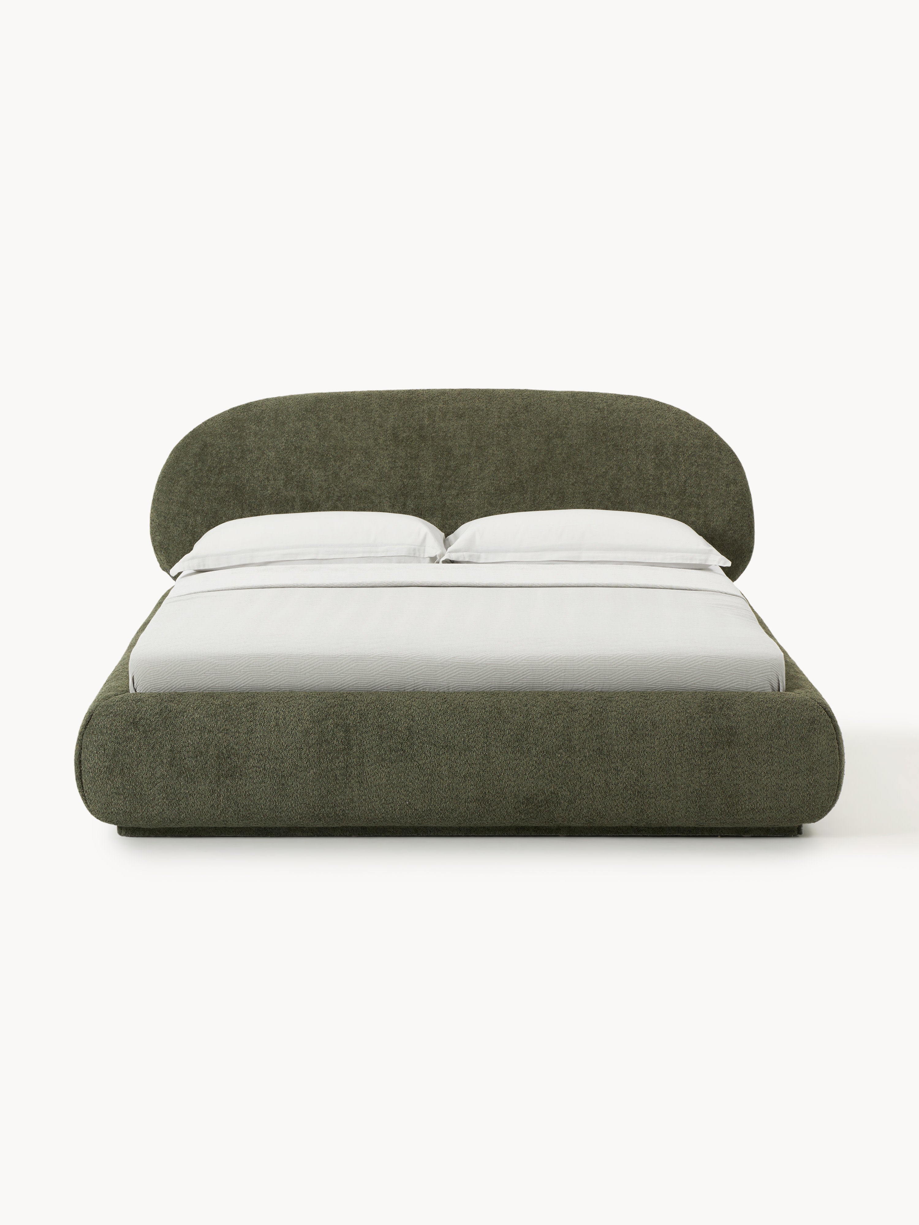 Alba Upholstered Teddy Bouclé Bed with Storage
