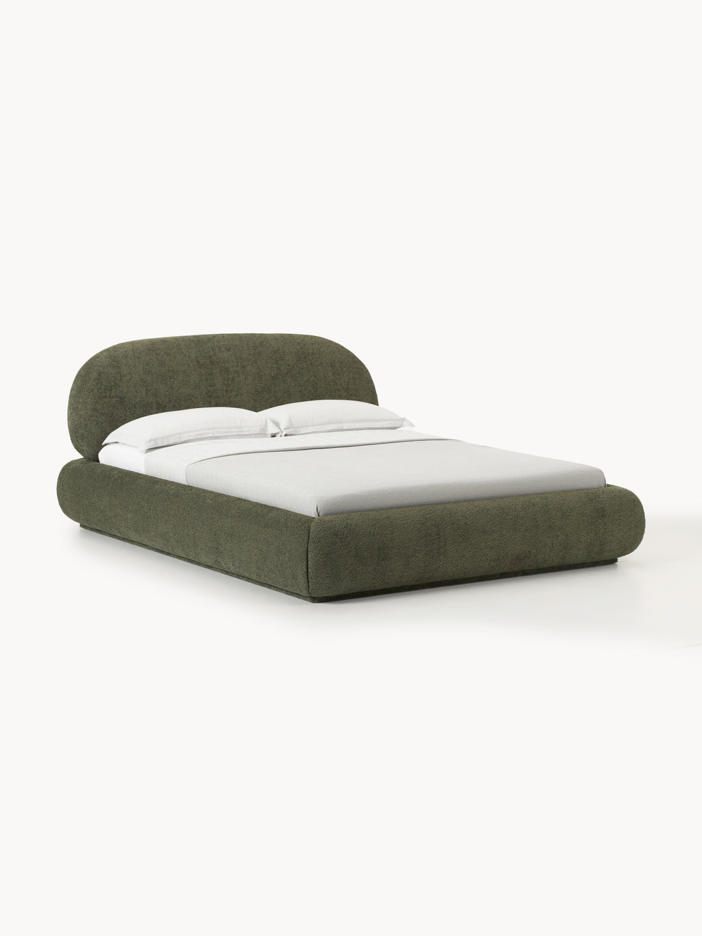 Gallery image 1 - Upholstered Teddy Bouclé Bed Alba with Storage