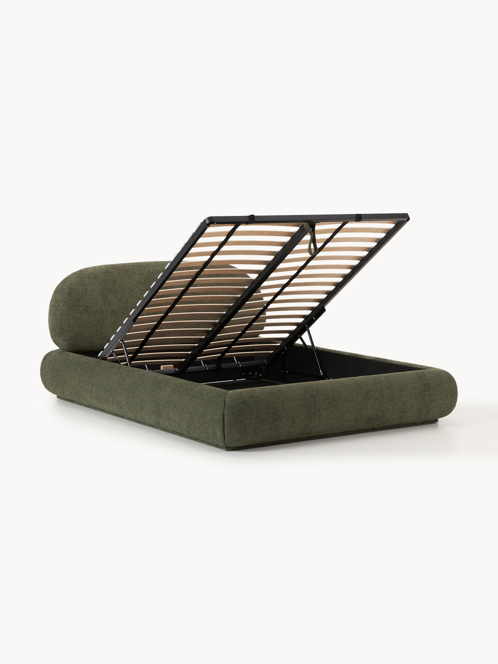 Alba Upholstered Teddy Bouclé Bed with Storage