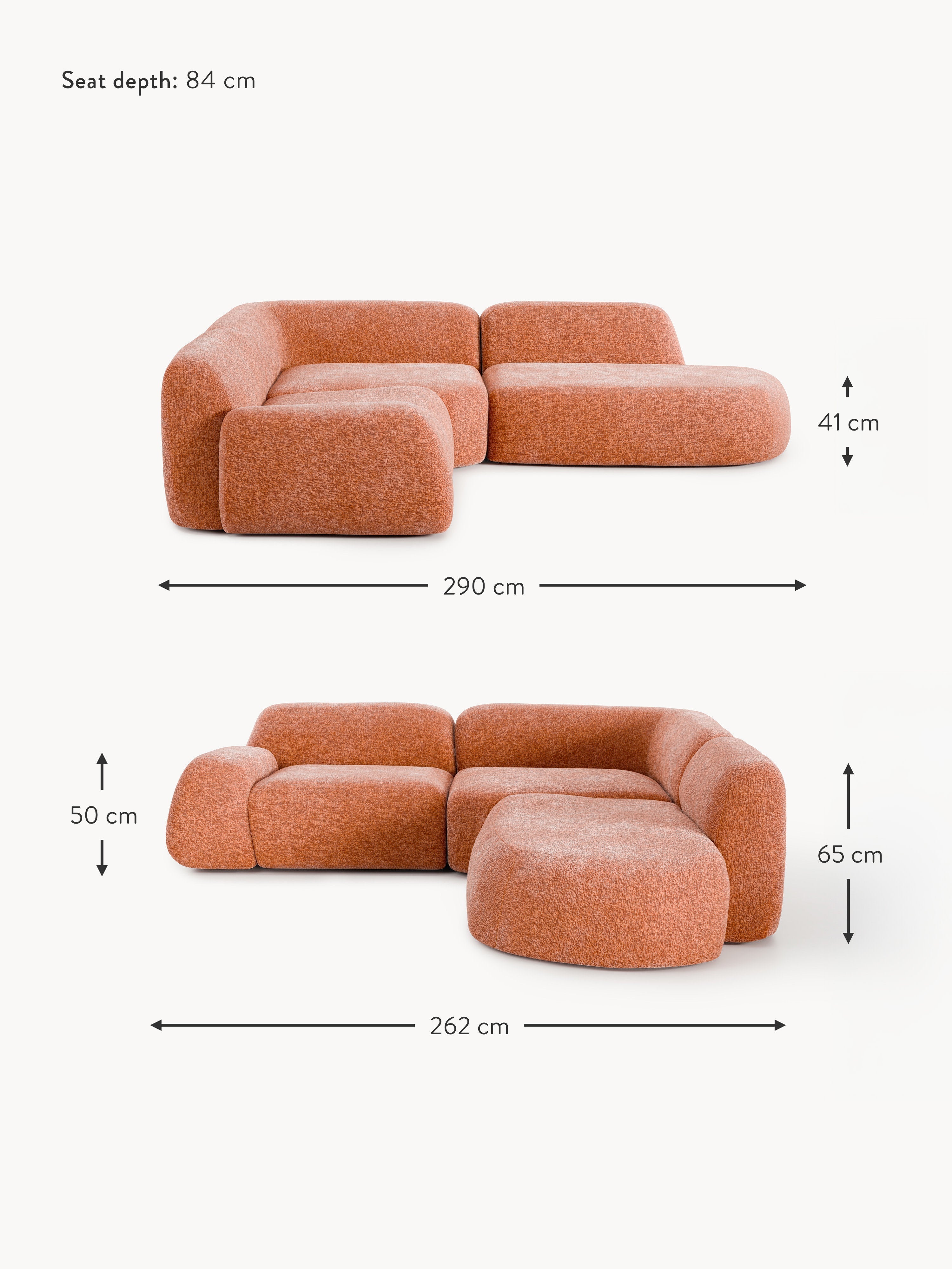 Wolke Modular Corner Sofa (4-seater) with Chaise End