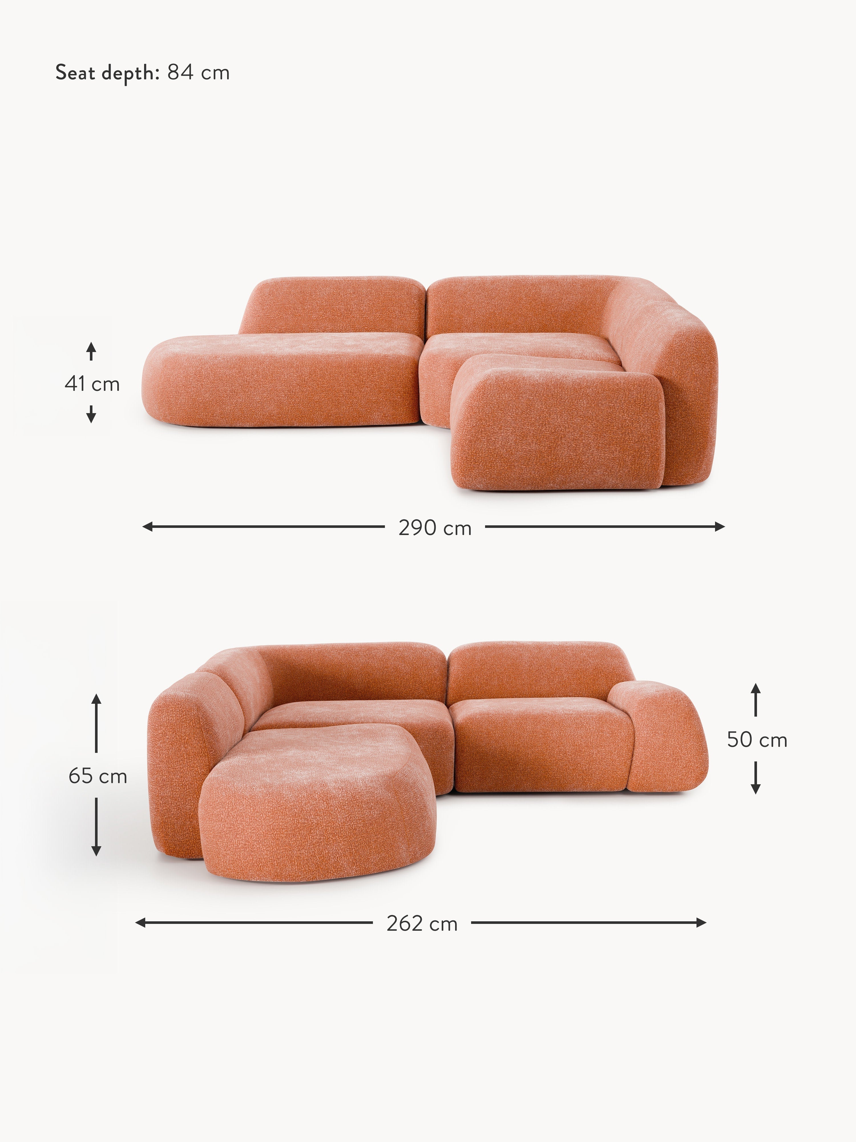 Wolke Modular Corner Sofa (4-seater) with Chaise End