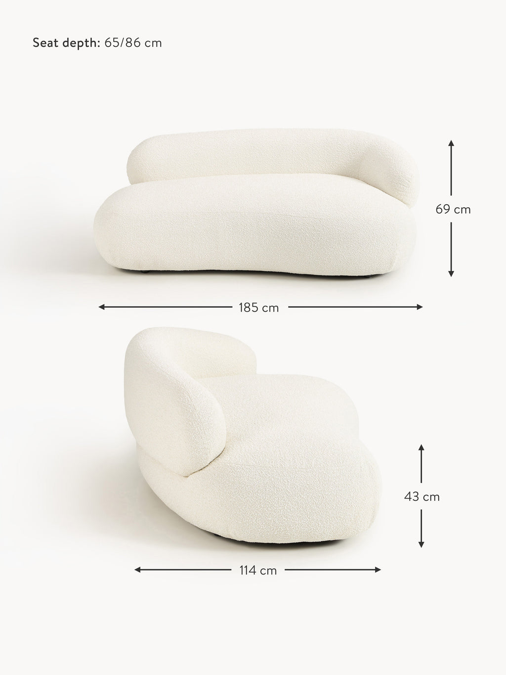 Alba Bouclé Sofa (2-seater)
