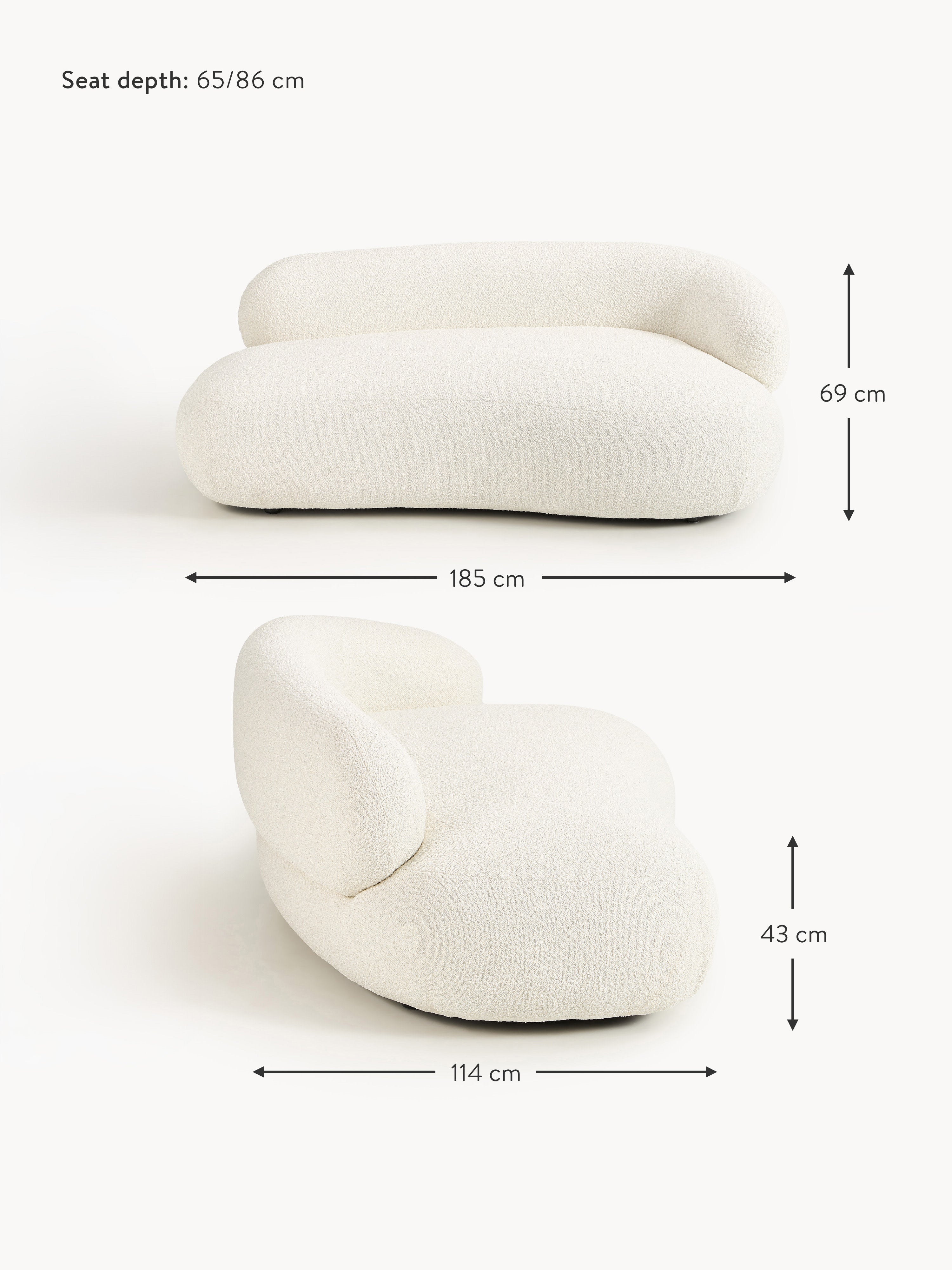 Alba Bouclé Sofa (2-seater)