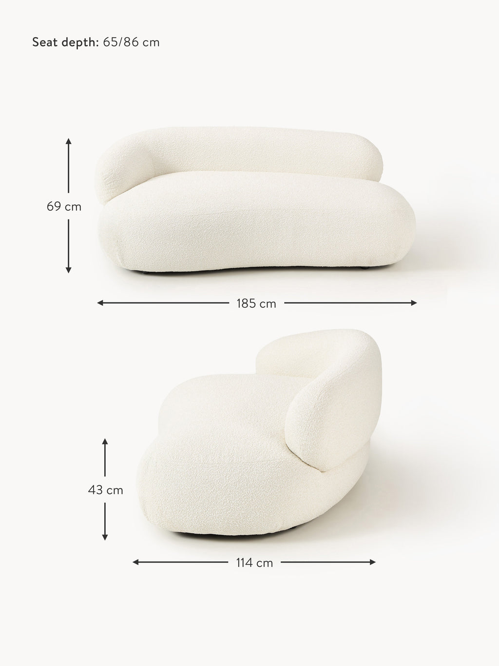 Alba Bouclé Sofa (2-seater)