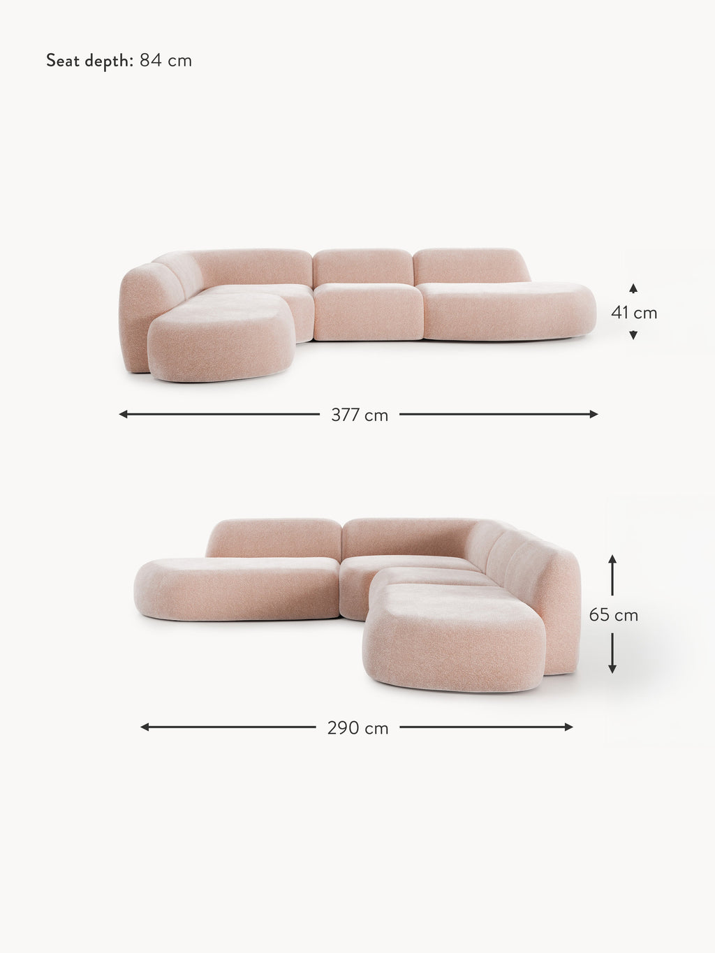 Wolke XL Modular Corner Sofa with Chaise Ends