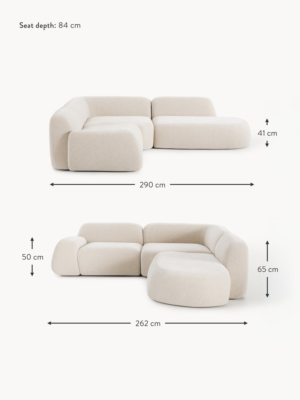 Wolke Modular Corner Sofa (4-seater) with Chaise End