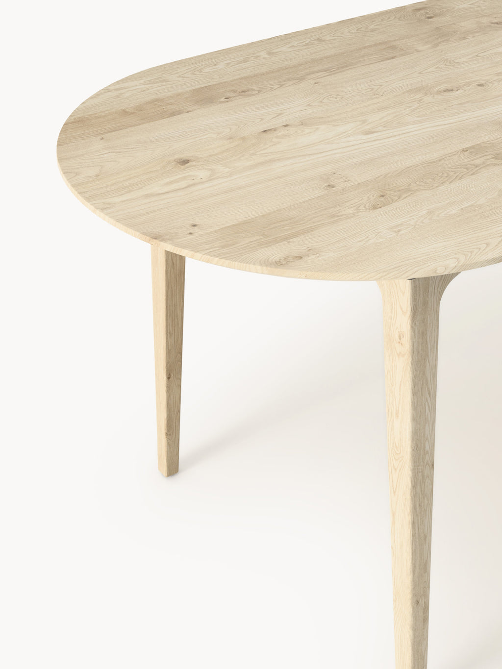Archie Oval Oak Wood Dining Table, 200 x 100 cm