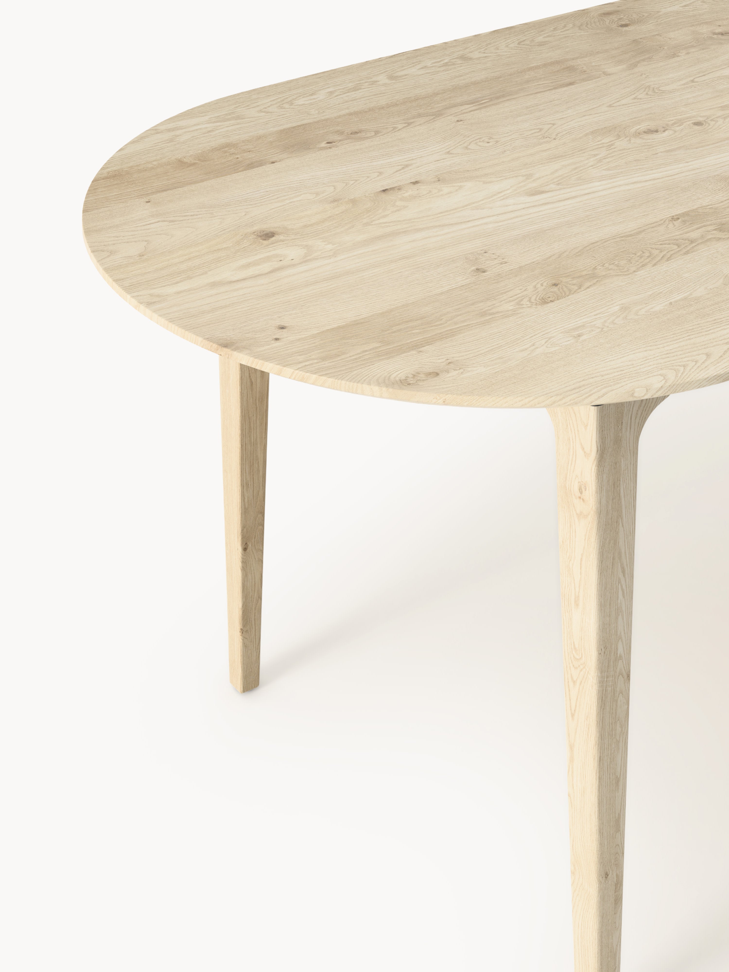 Archie Oval Oak Wood Dining Table, 200 x 100 cm