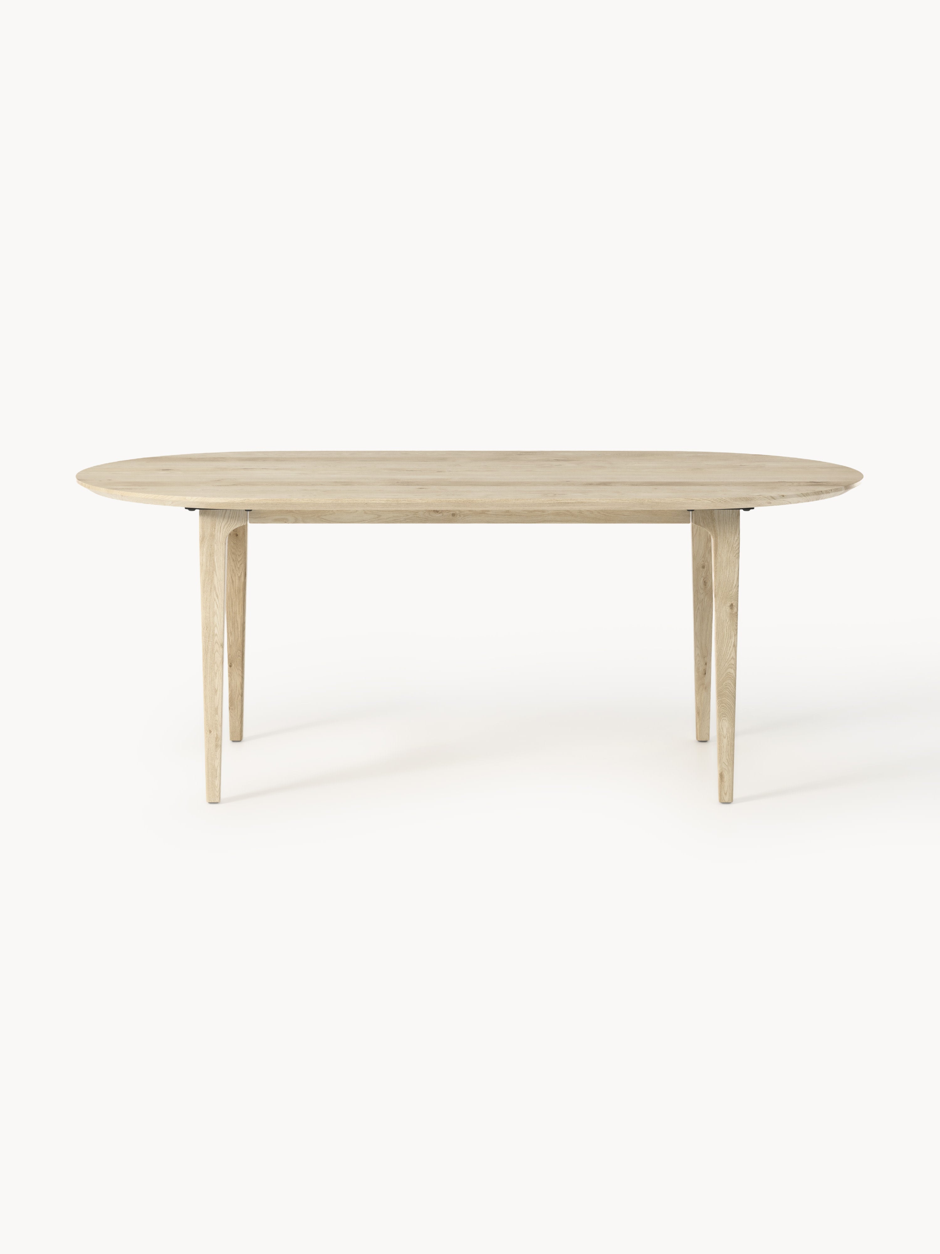 Archie Oval Oak Wood Dining Table, 200 x 100 cm