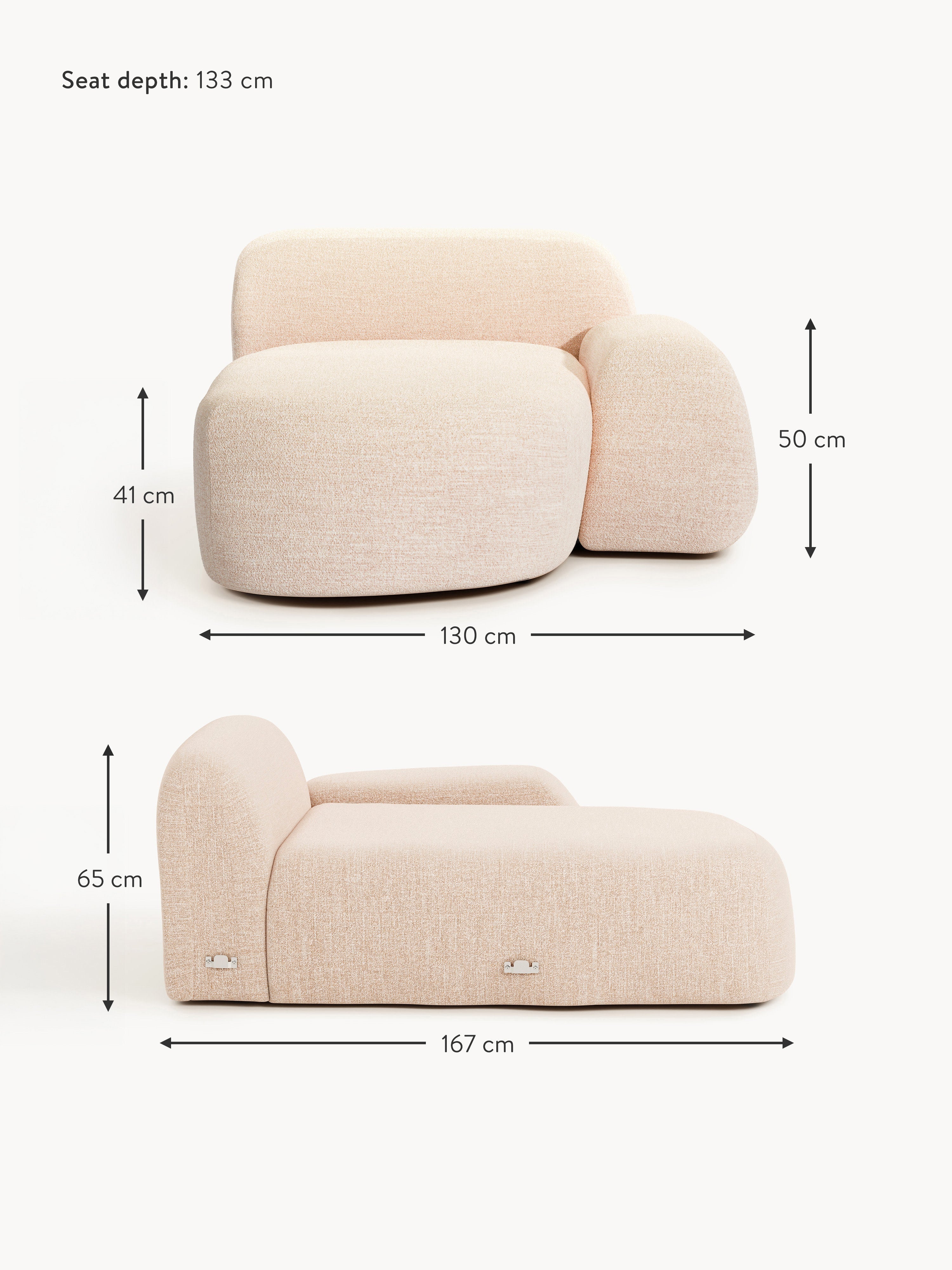 Wolke Bouclé Chaise Corner Module