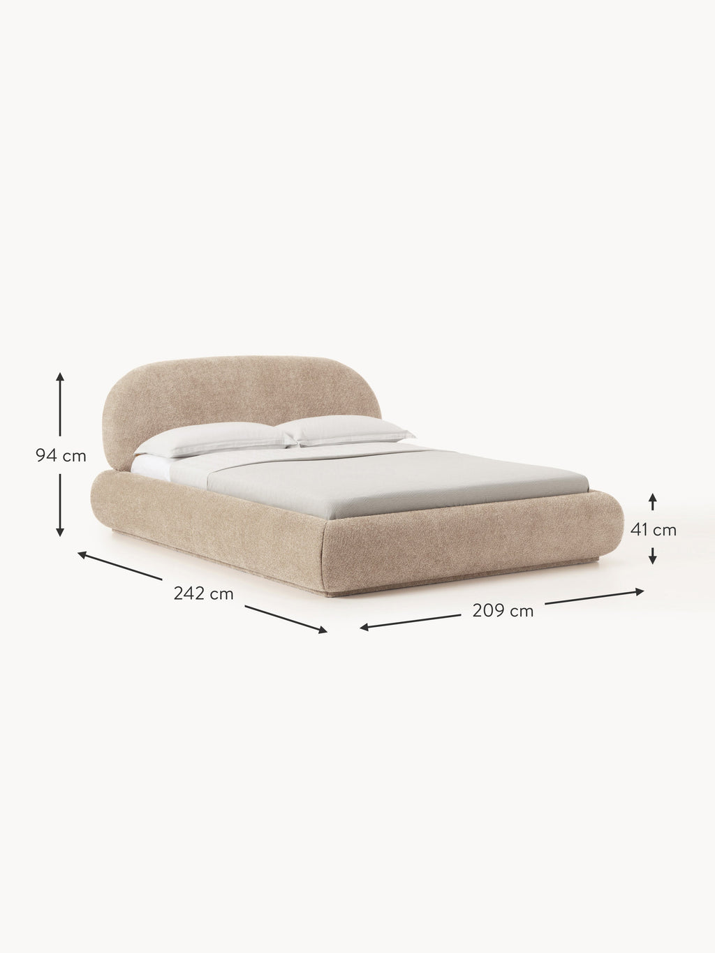 Alba Upholstered Teddy Bouclé Bed