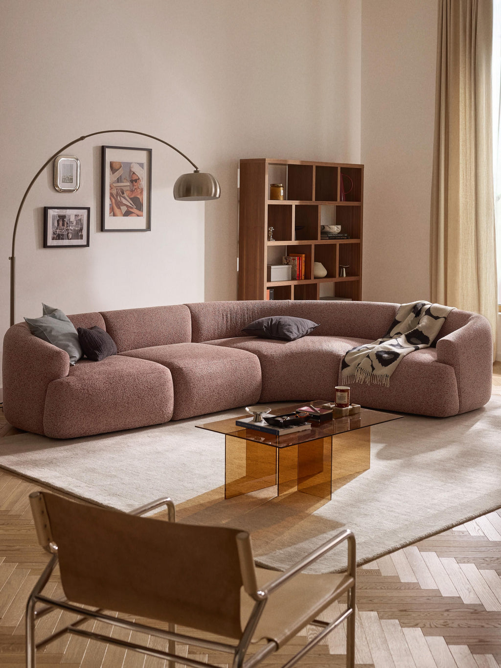 Sofia Modular Bouclé Corner Sofa (4-seater)
