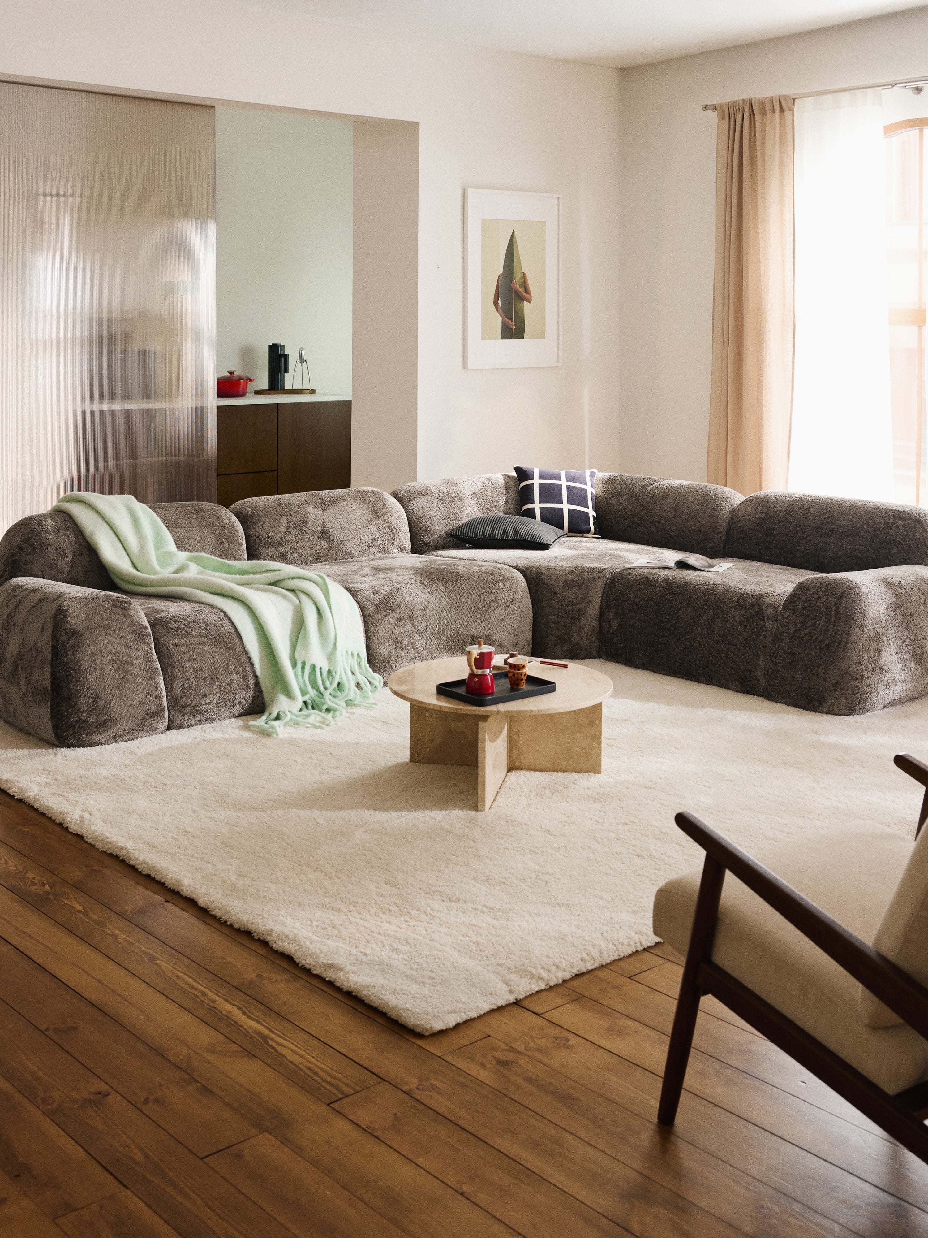 Wolke Modular Teddy Bouclé Corner Sofa (4-seater)