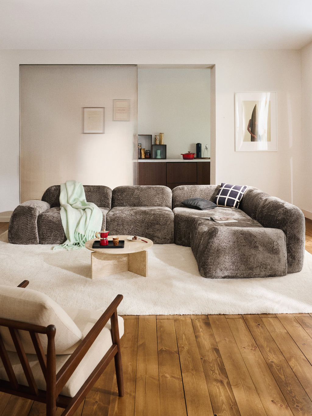 Wolke Modular Teddy Bouclé Corner Sofa (4-seater)