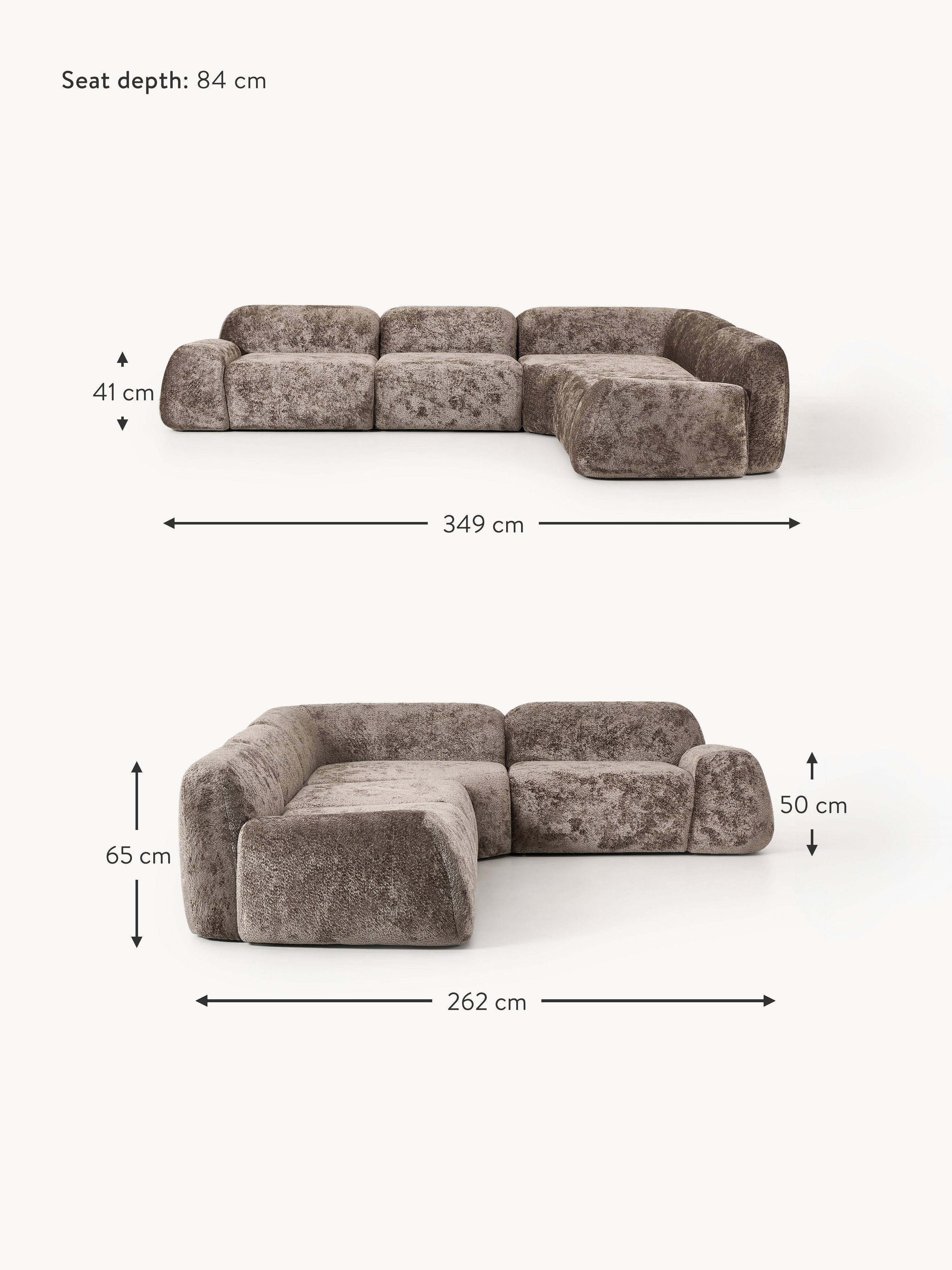 Wolke Modular Teddy Bouclé Corner Sofa (4-seater)