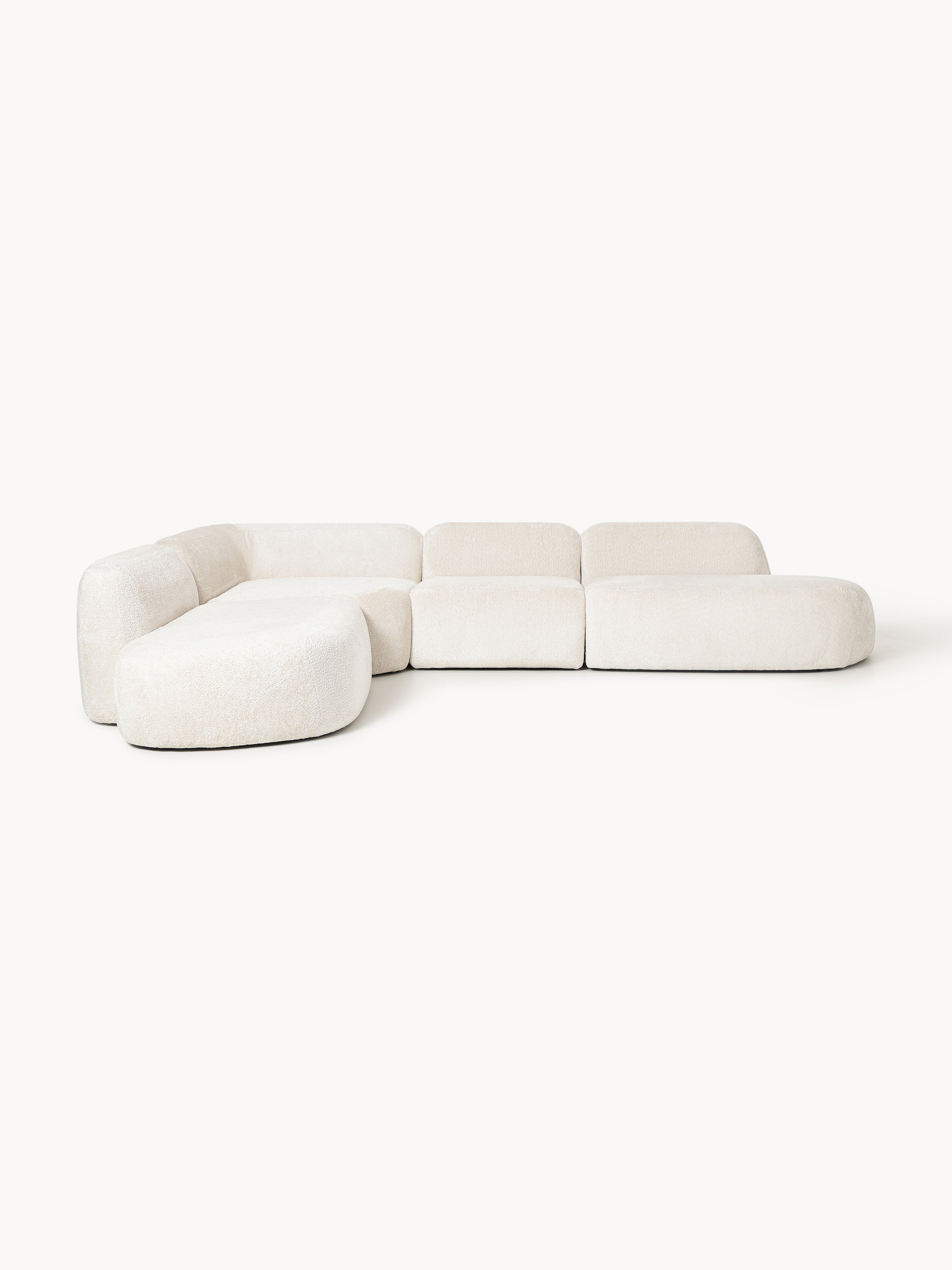 Wolke XL Modular Teddy Bouclé Corner Sofa with Chaise Ends
