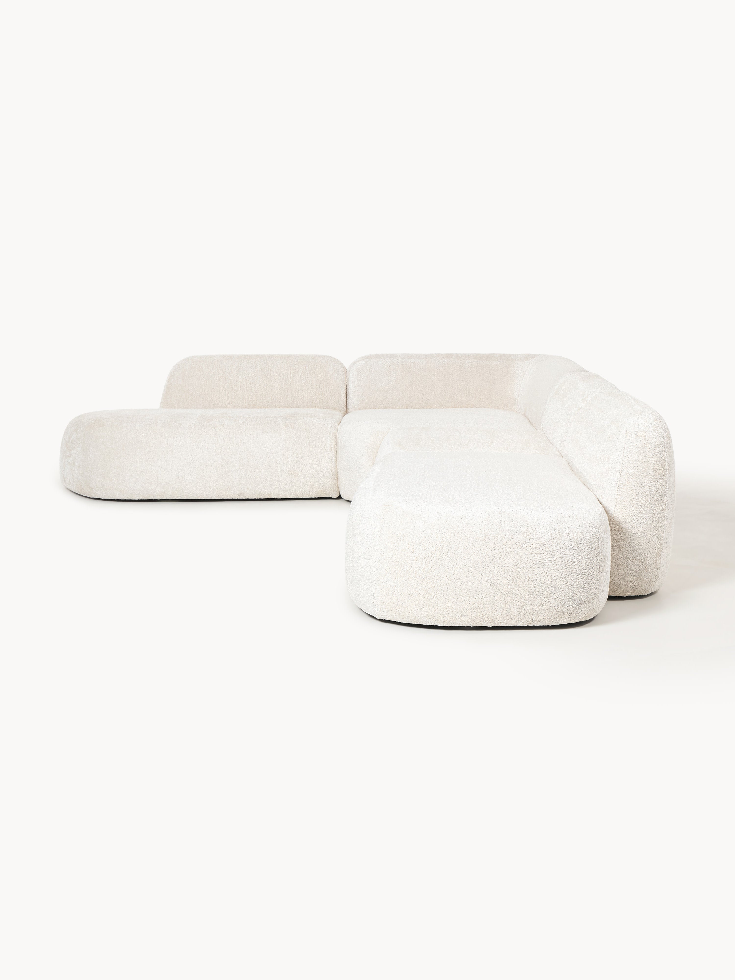 Wolke XL Modular Teddy Bouclé Corner Sofa with Chaise Ends