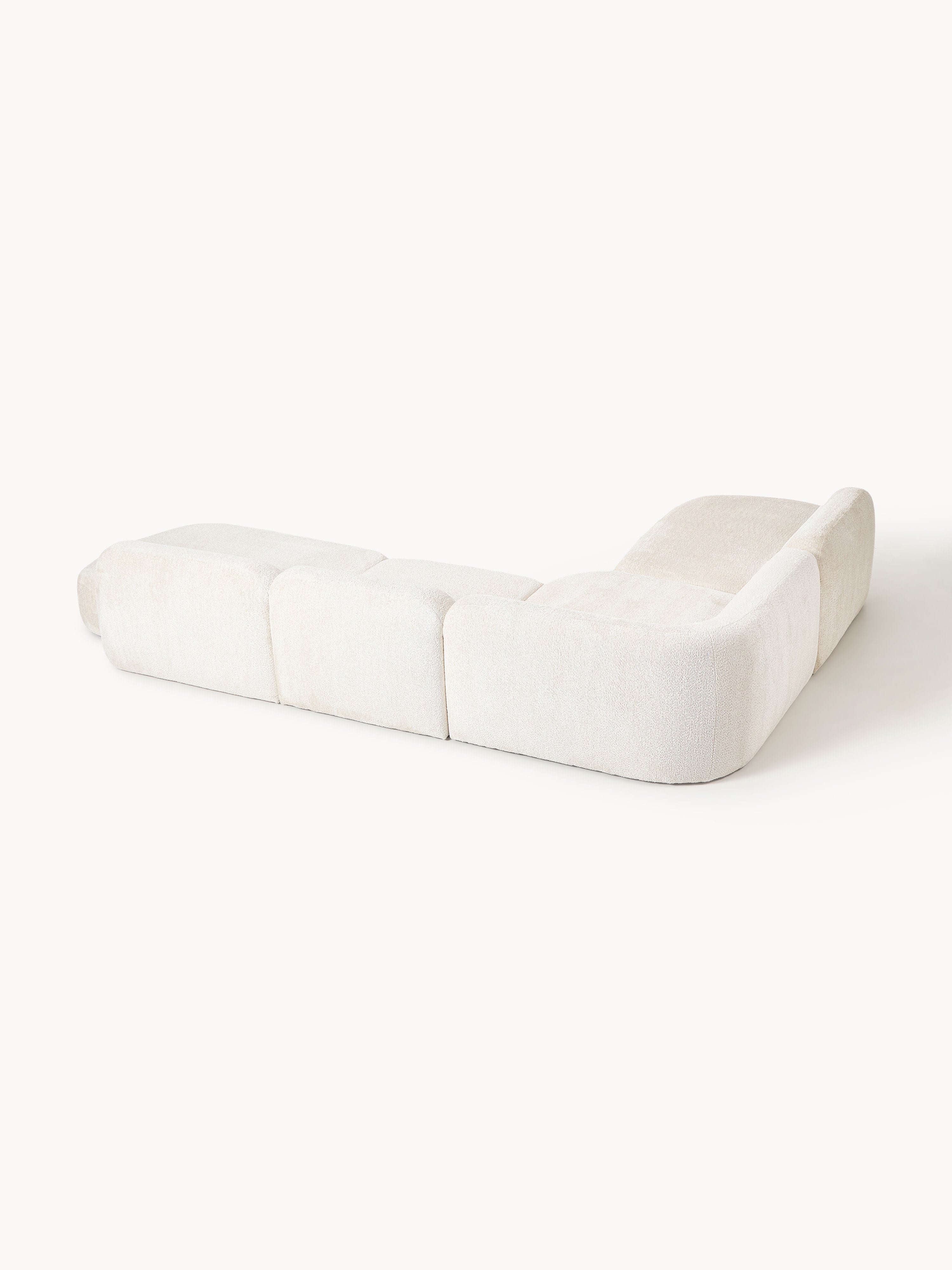 Wolke XL Modular Teddy Bouclé Corner Sofa with Chaise Ends