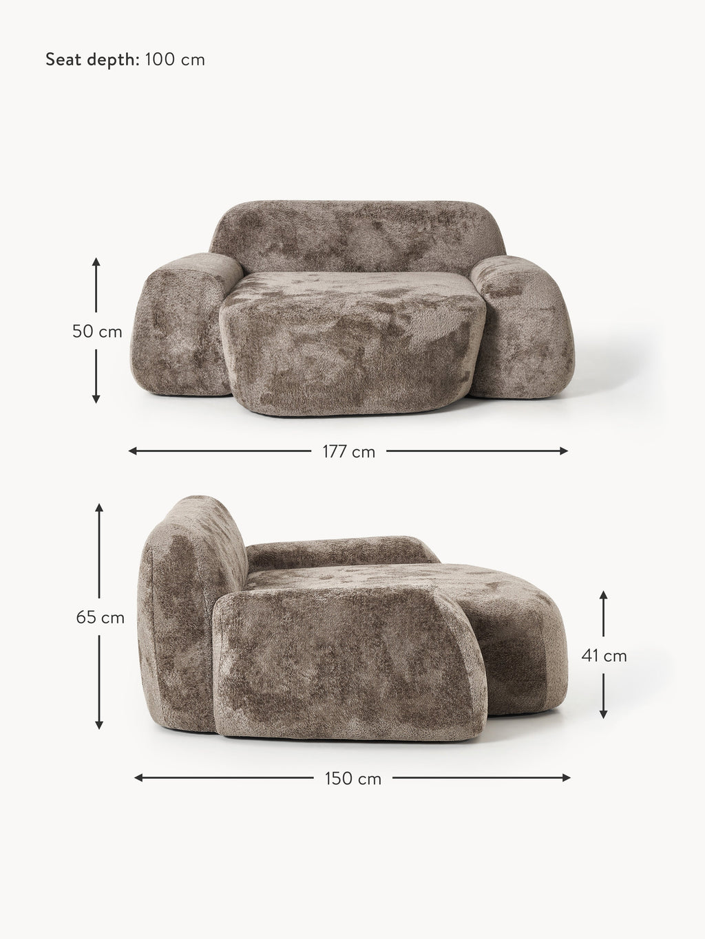 Wolke XL Teddy Bouclé Lounge Chair