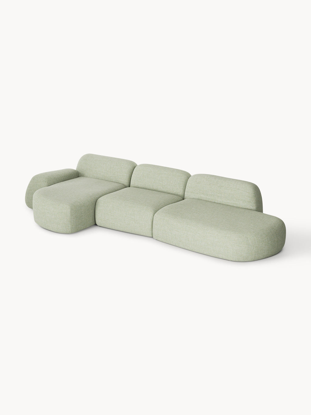 Wolke Modular Bouclé Corner Sofa (4-seater) with Chaise End
