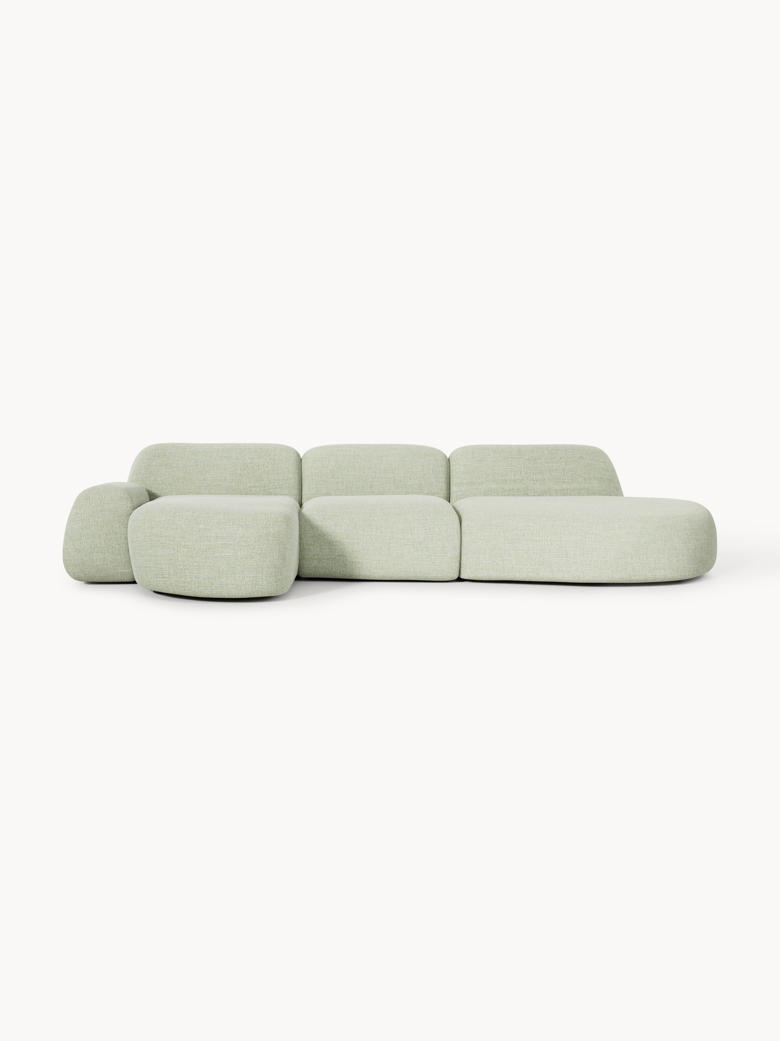 Gallery image 1 - Modular Bouclé Corner Sofa Wolke (4-seater) with Chaise End