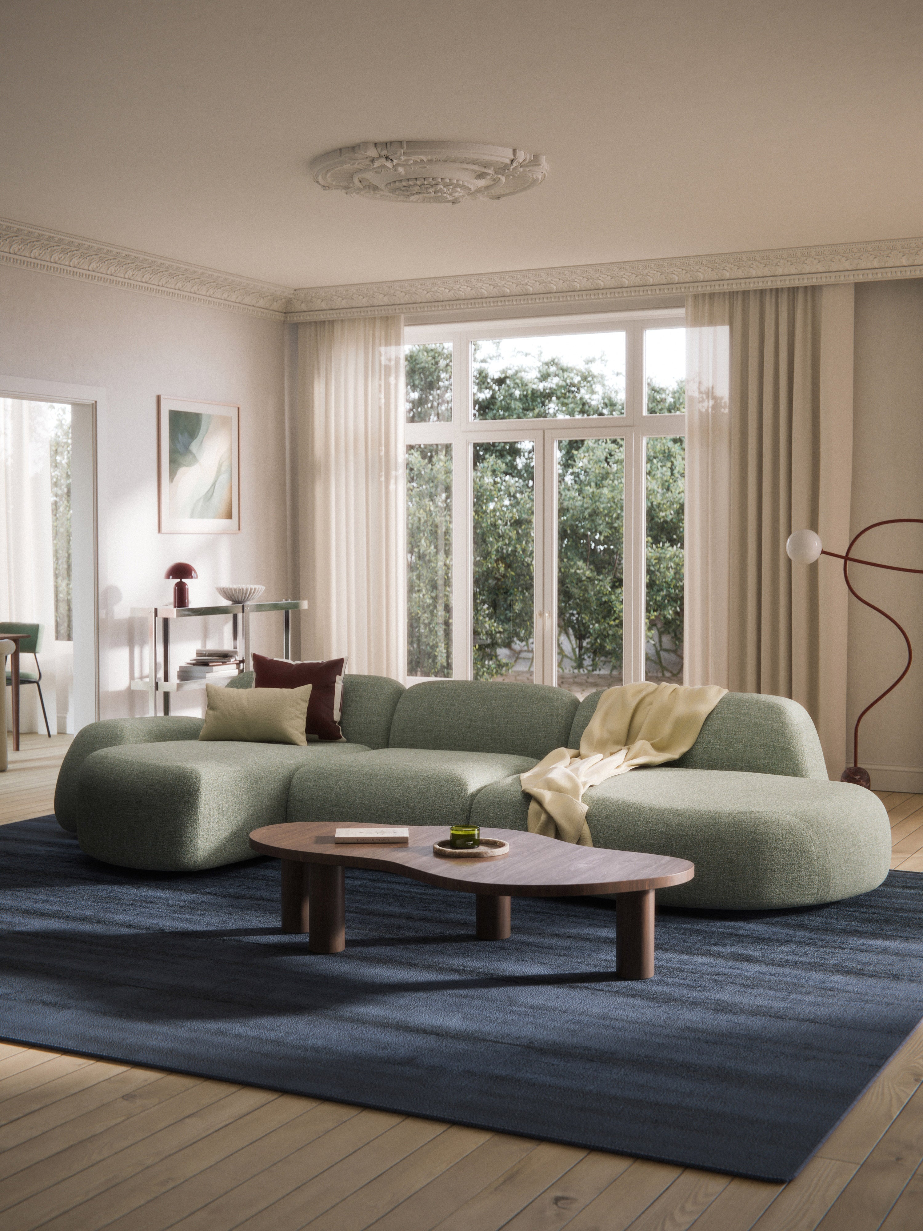 Wolke Modular Bouclé Corner Sofa (4-seater) with Chaise End