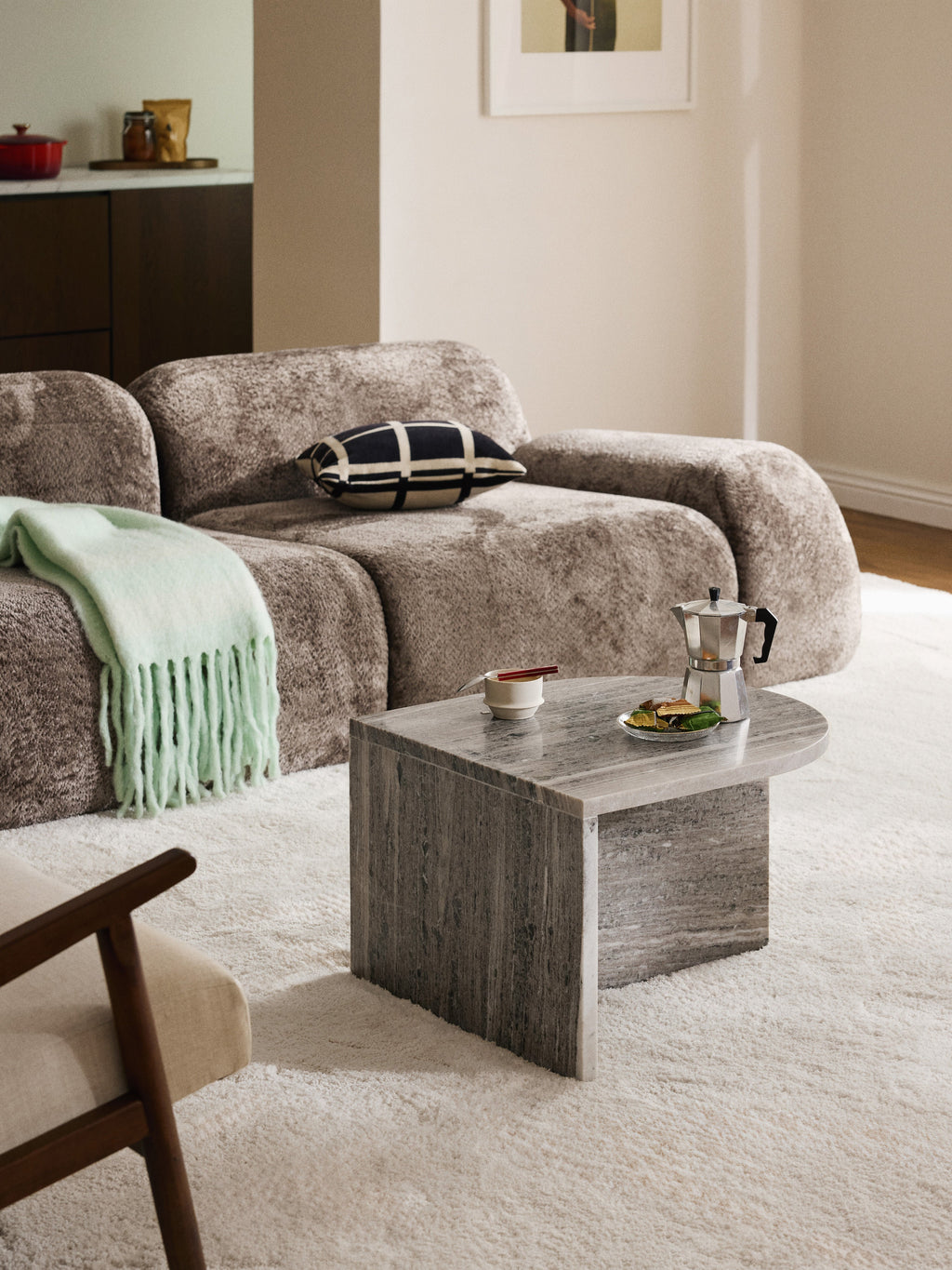 Leander Oval Marble Coffee Table