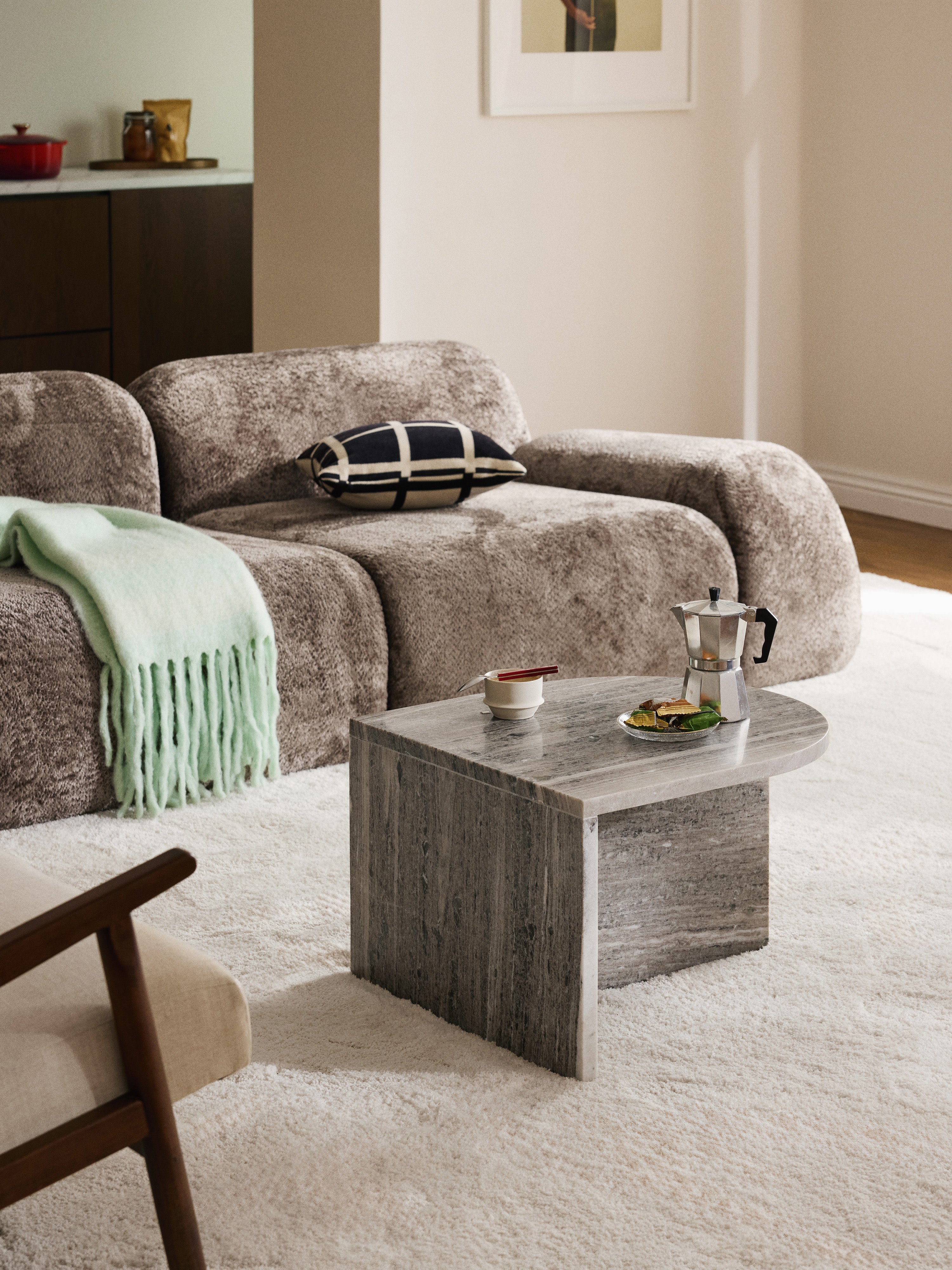 Leander Oval Marble Coffee Table