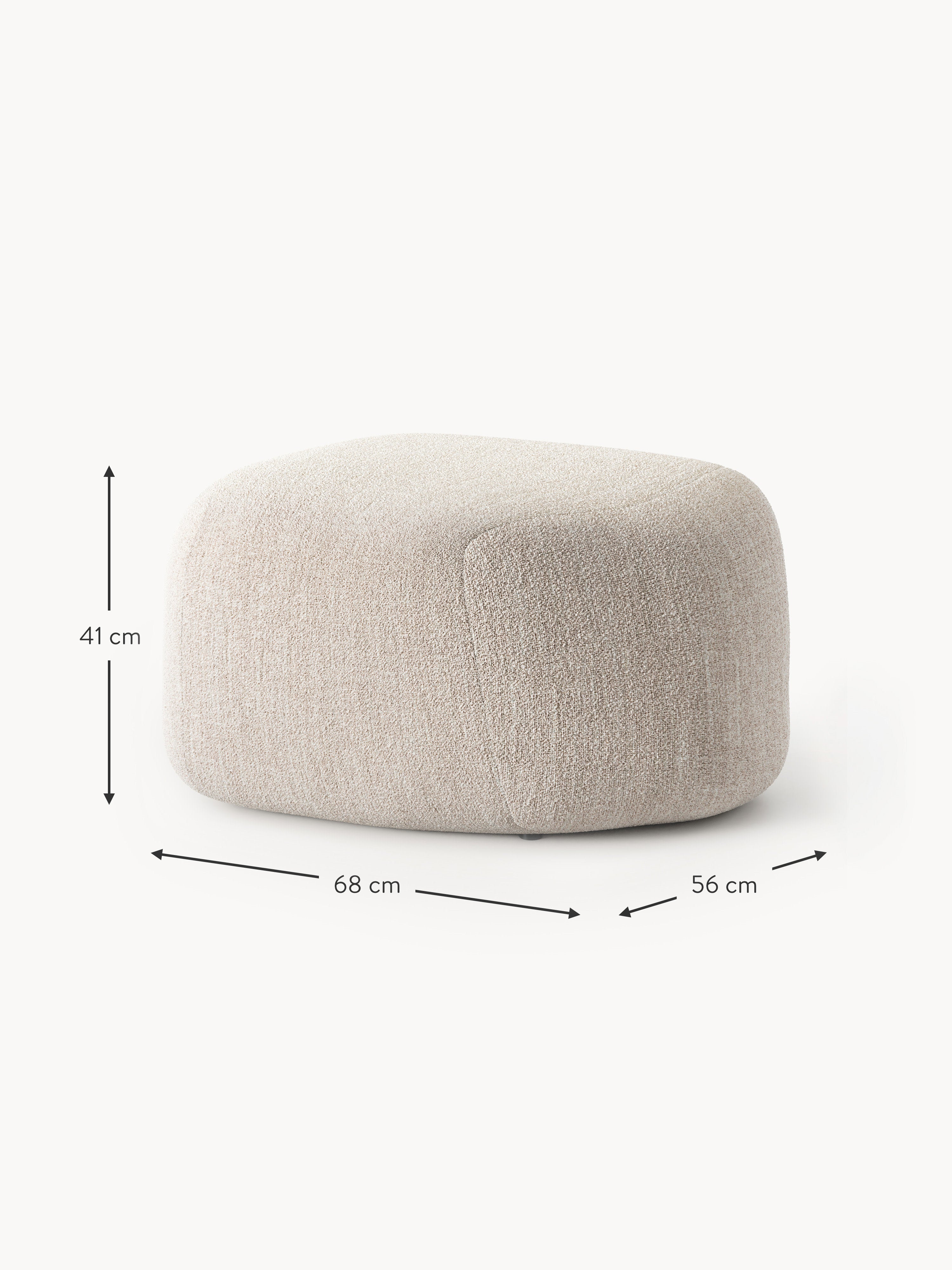 Wolke Oval Bouclé Ottoman