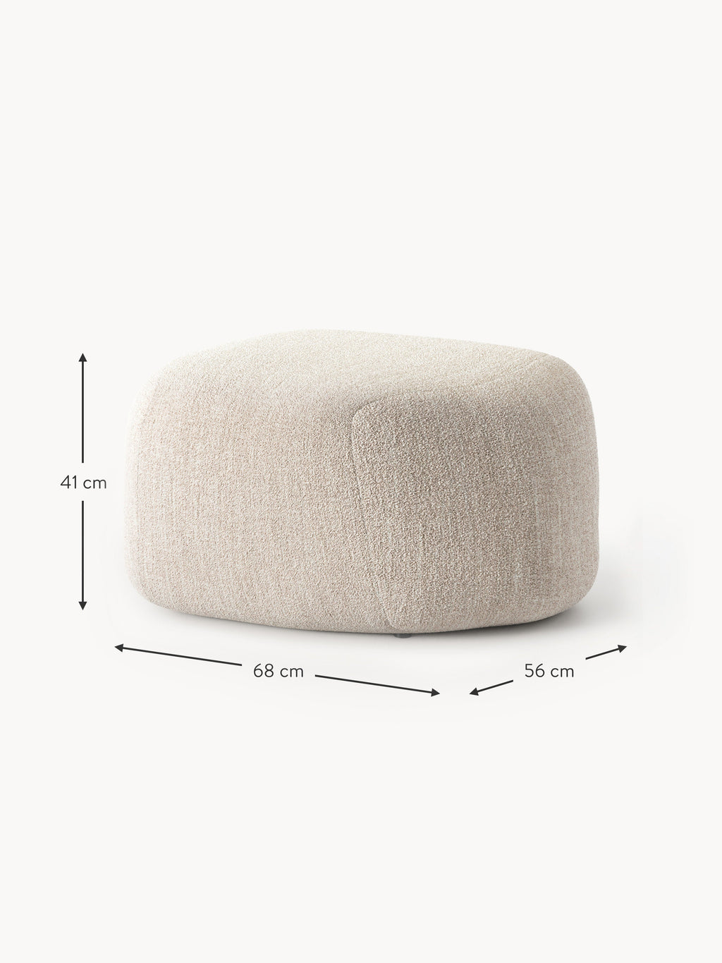 Wolke Oval Bouclé Ottoman