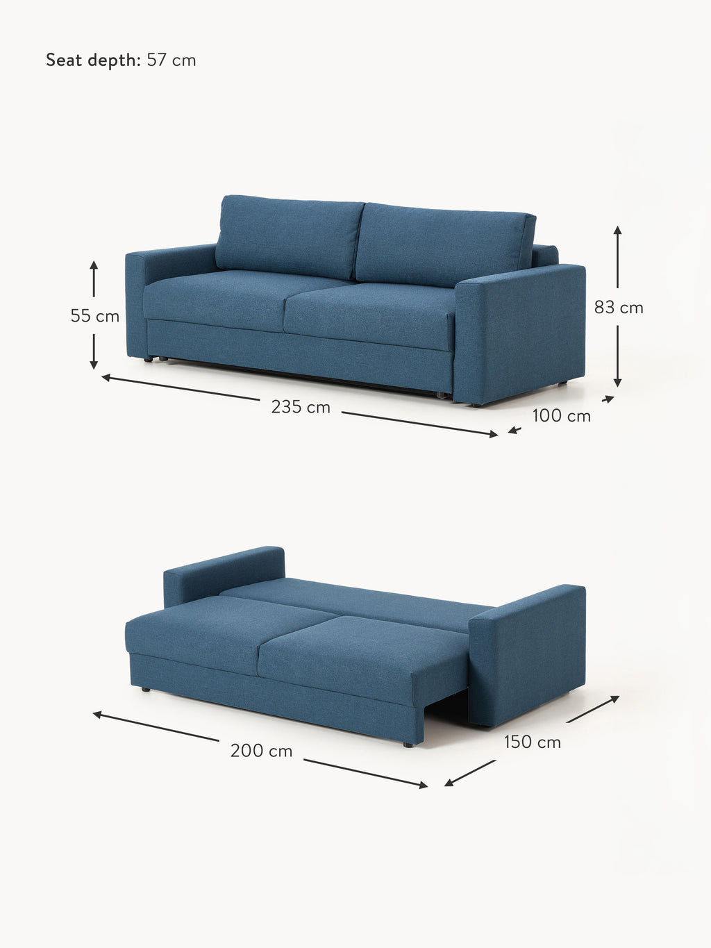 Tasha Bouclé Sofa Bed (3-seater)