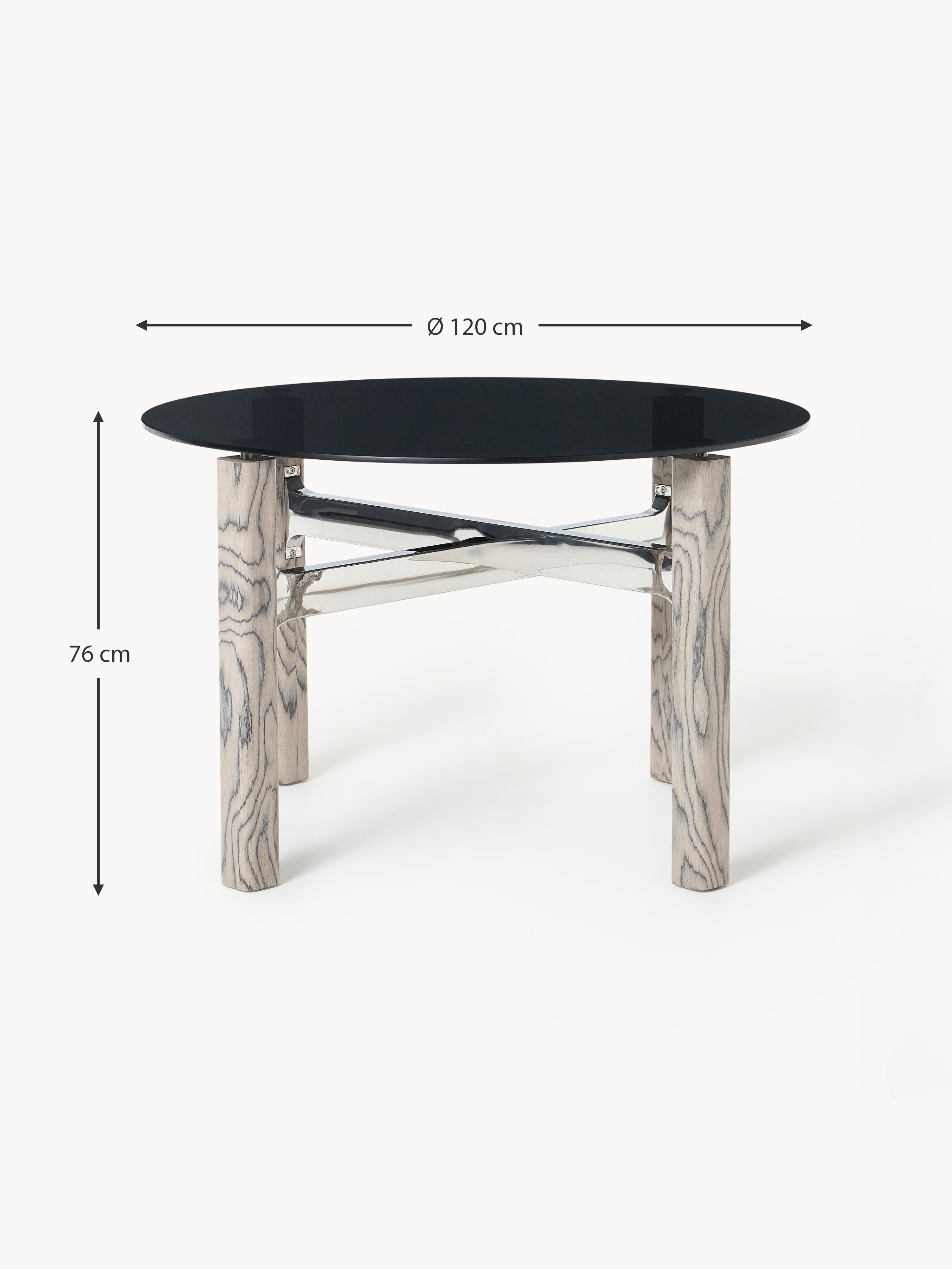 Sam Dining Table with Glass Top, in various sizes