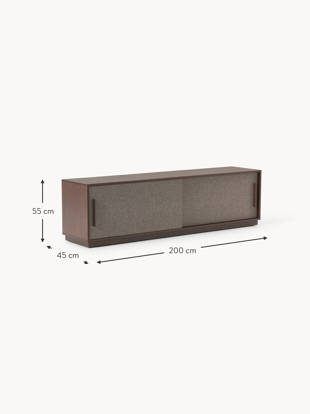 Wisp Wooden TV Stand with Upholstered Front
