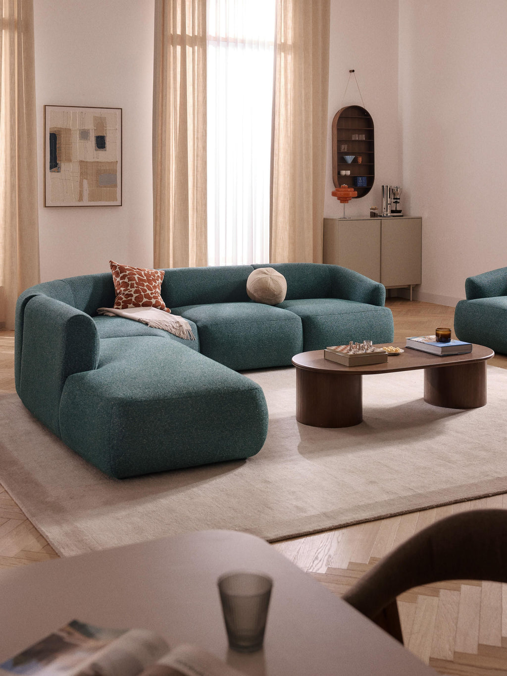Sofia Modular Bouclé Corner Sofa (4-seater)