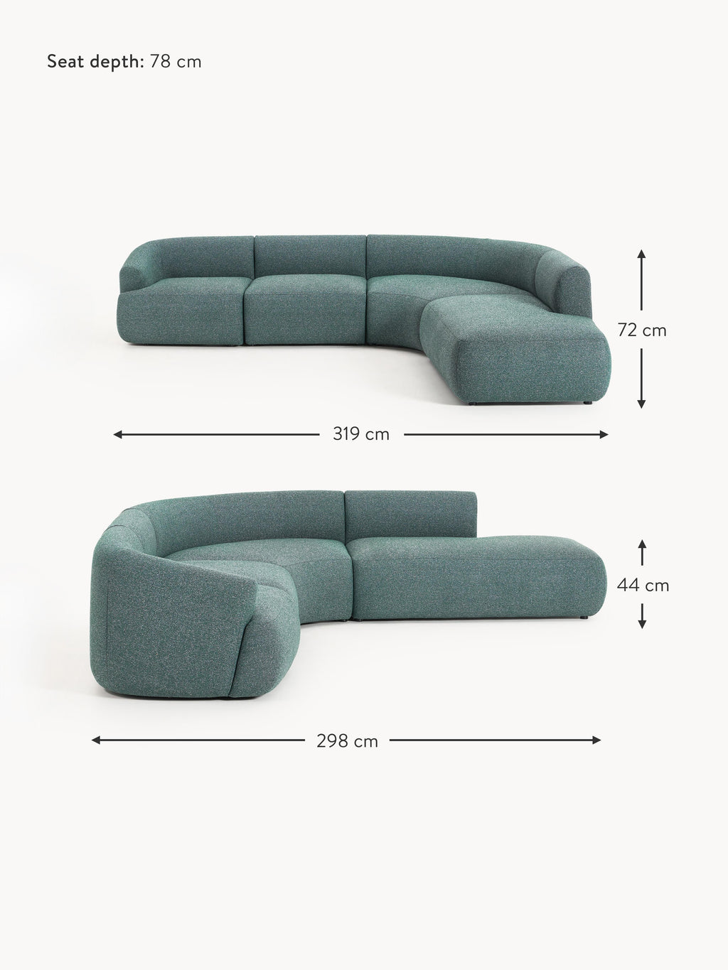Sofia Modular Bouclé Corner Sofa (4-seater)