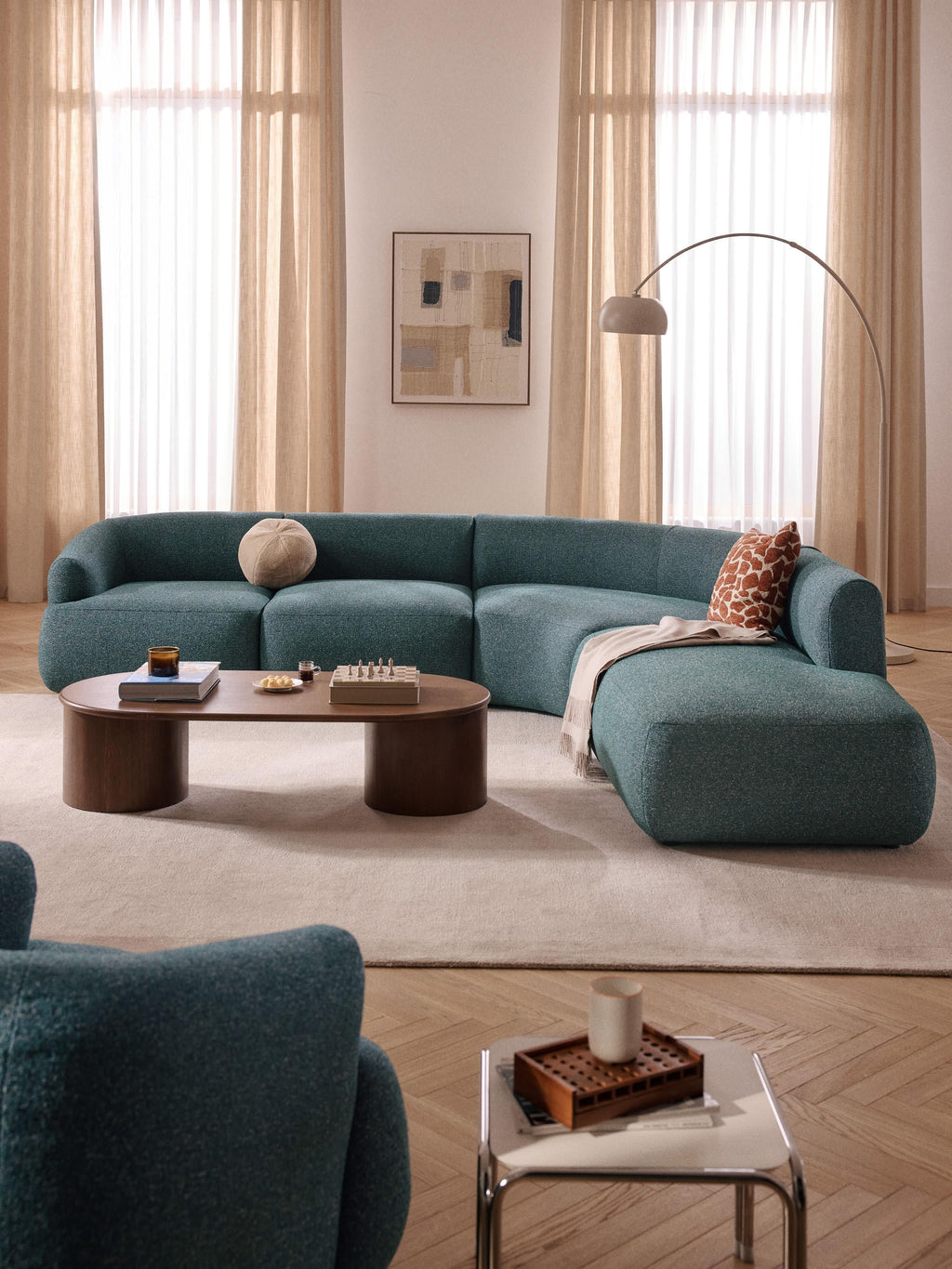 Sofia Modular Bouclé Corner Sofa (4-seater)