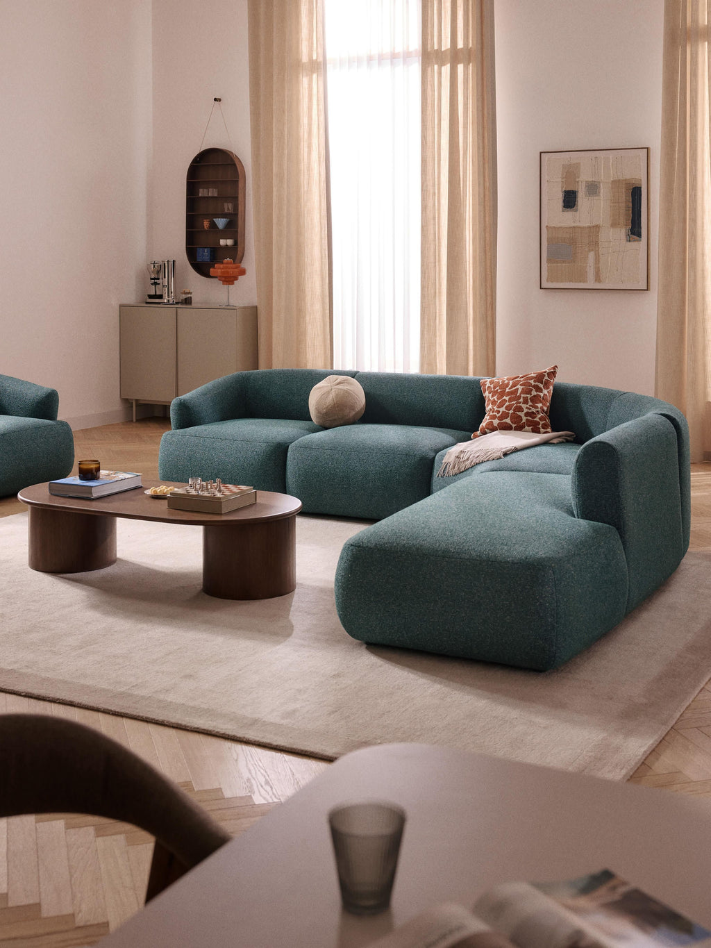 Sofia Modular Bouclé Corner Sofa (4-seater)