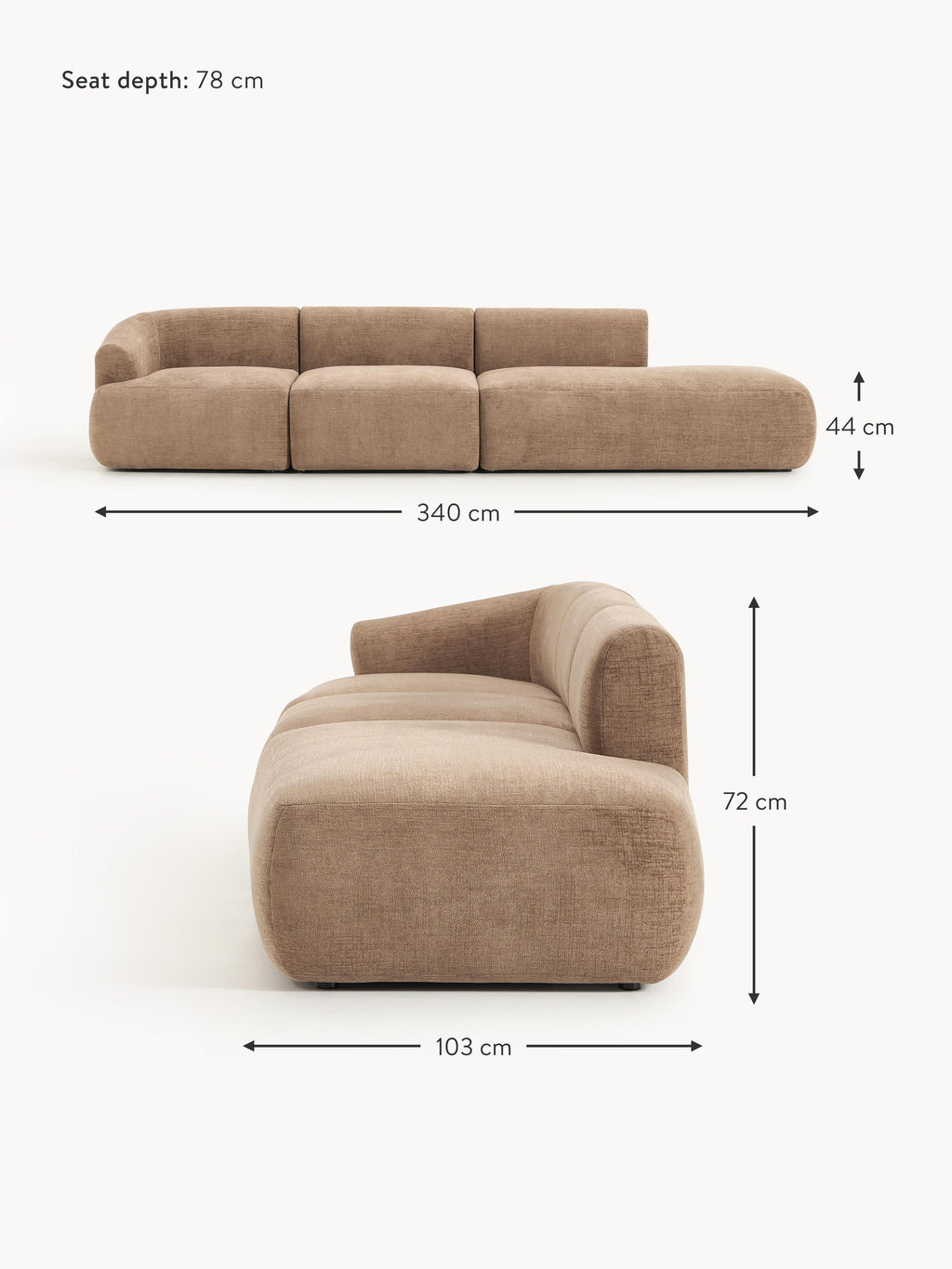Sofia Modular Ottoman (4-seater)